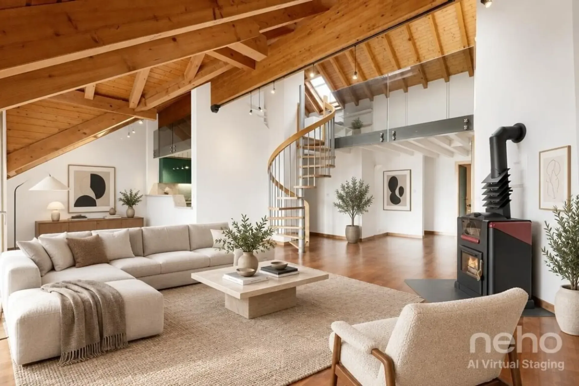 Dachgeschoß-Duplex mit panormaischer Seesicht in Blonay