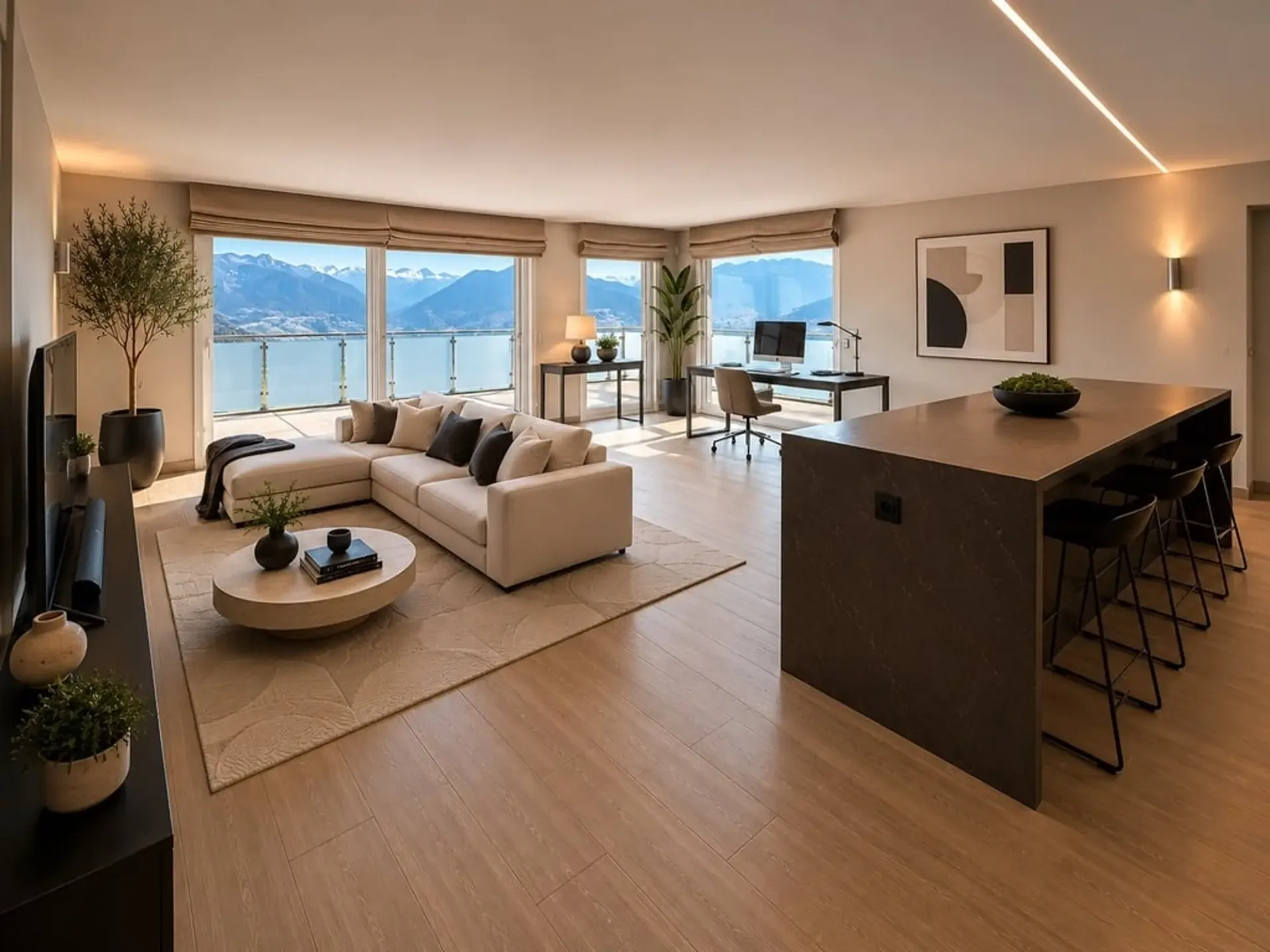 Prächtige Wohnung mit Panoramablick auf die Berge und das Tal