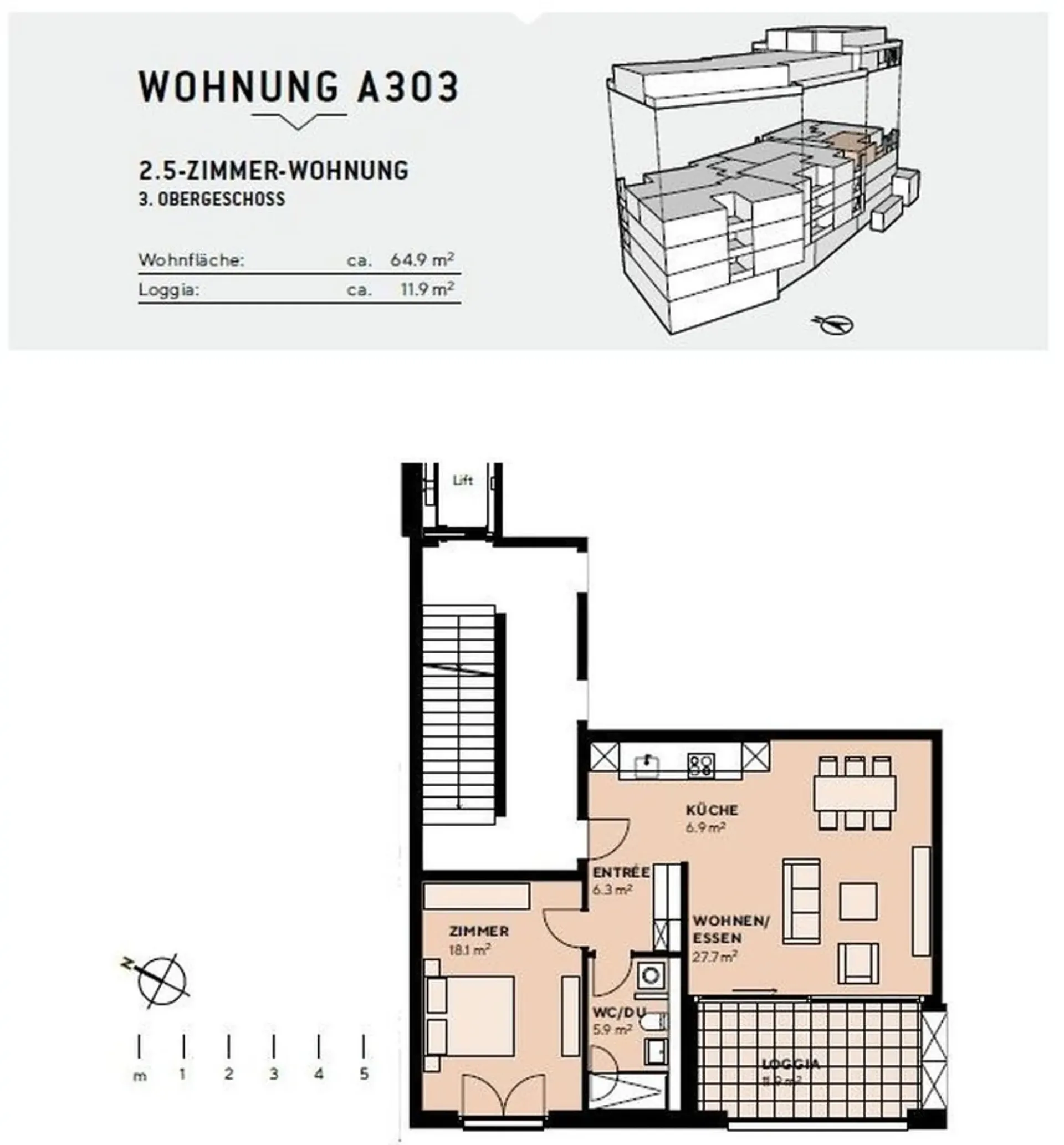2.5 Zimmerwohnung 3. OG rechts