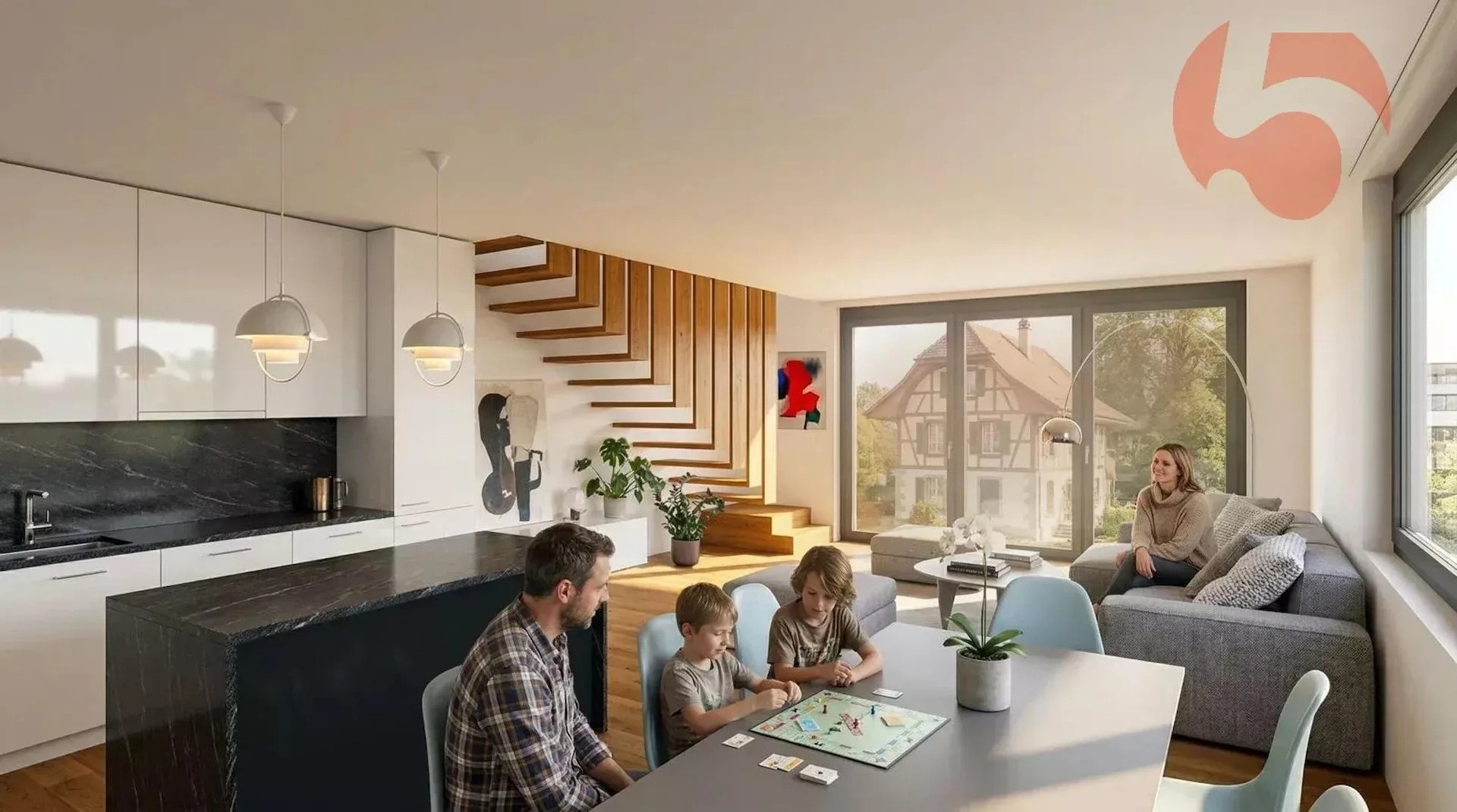 3,5 Zimmer neues Dachgeschoss-Duplex mit Süd ausgerichtetem Balkon