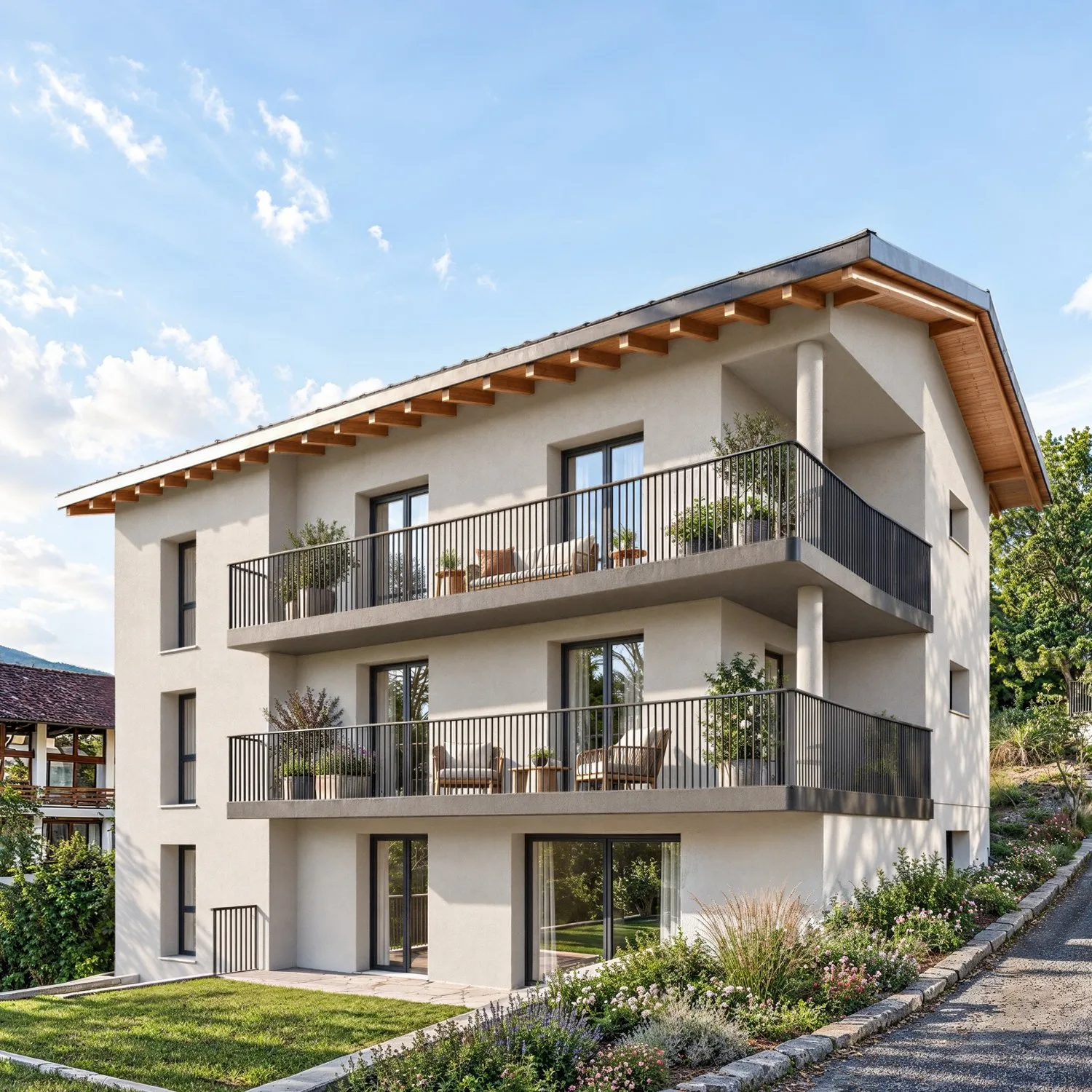 LUGANO-CADRO: NEUE RESIDENZ LIAM: 4,5 Zimmer mit Terrasse und Garten