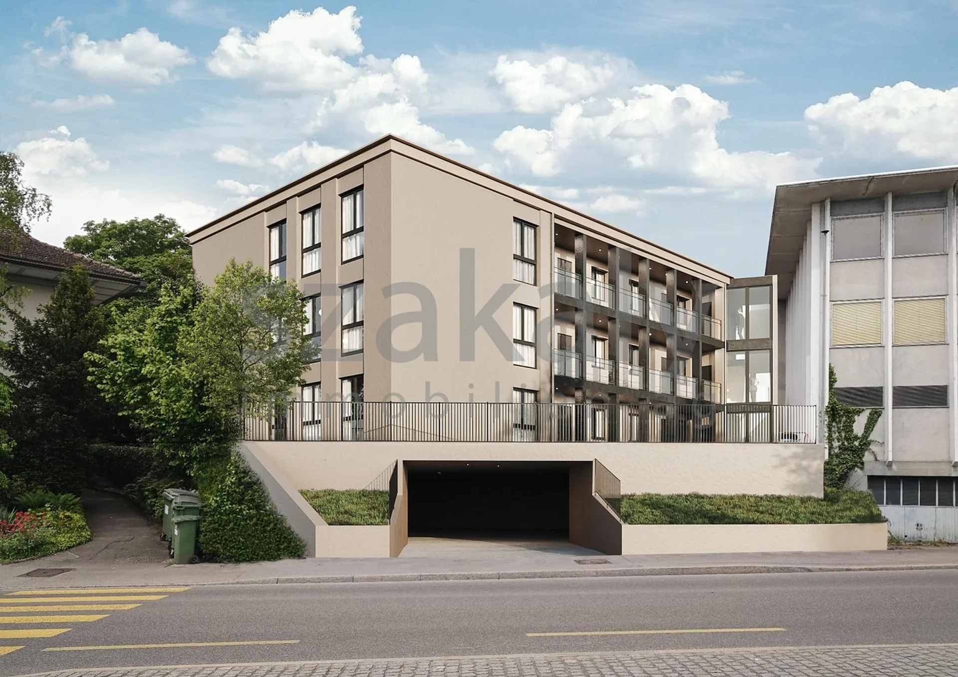 Neubau Mehrfamilienhaus mit saniertem Bürogebäude im Zentrum von Täuffelen