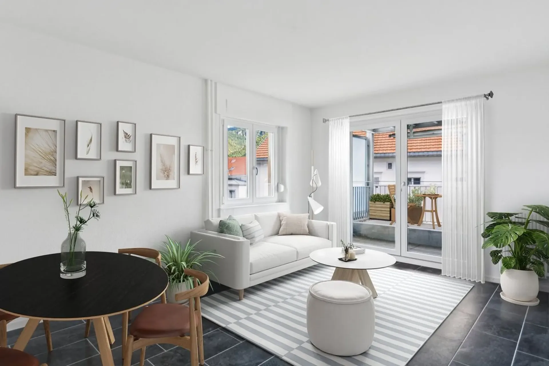 Appartement lumineux de 3 pièces avec grand balcon