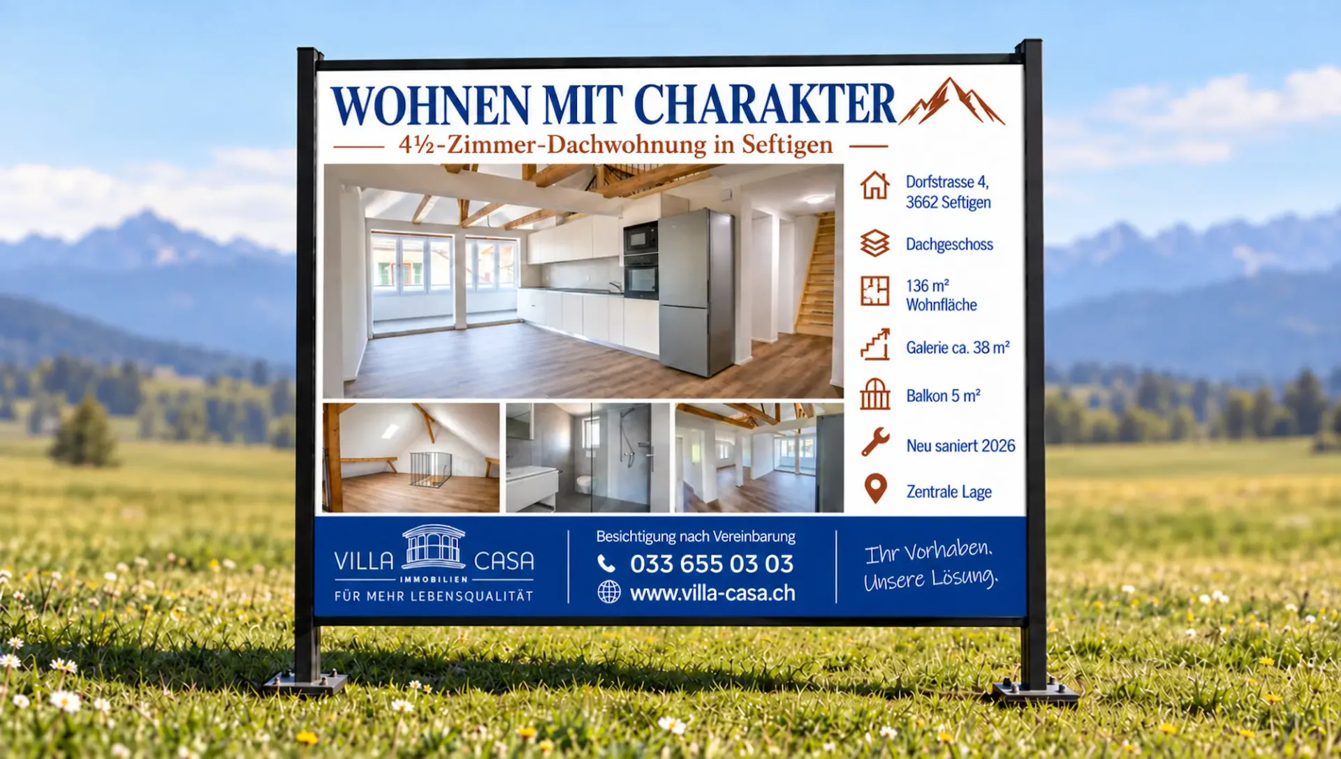 Komplett sanierte 4.5 Zimmer-Dachwohnung in Seftigen