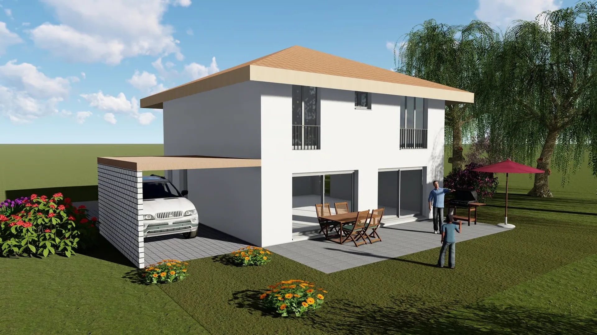 Modernes Einfamilienhaus in Gunzgen, Flachdach mit DV  – Neubau 2026
