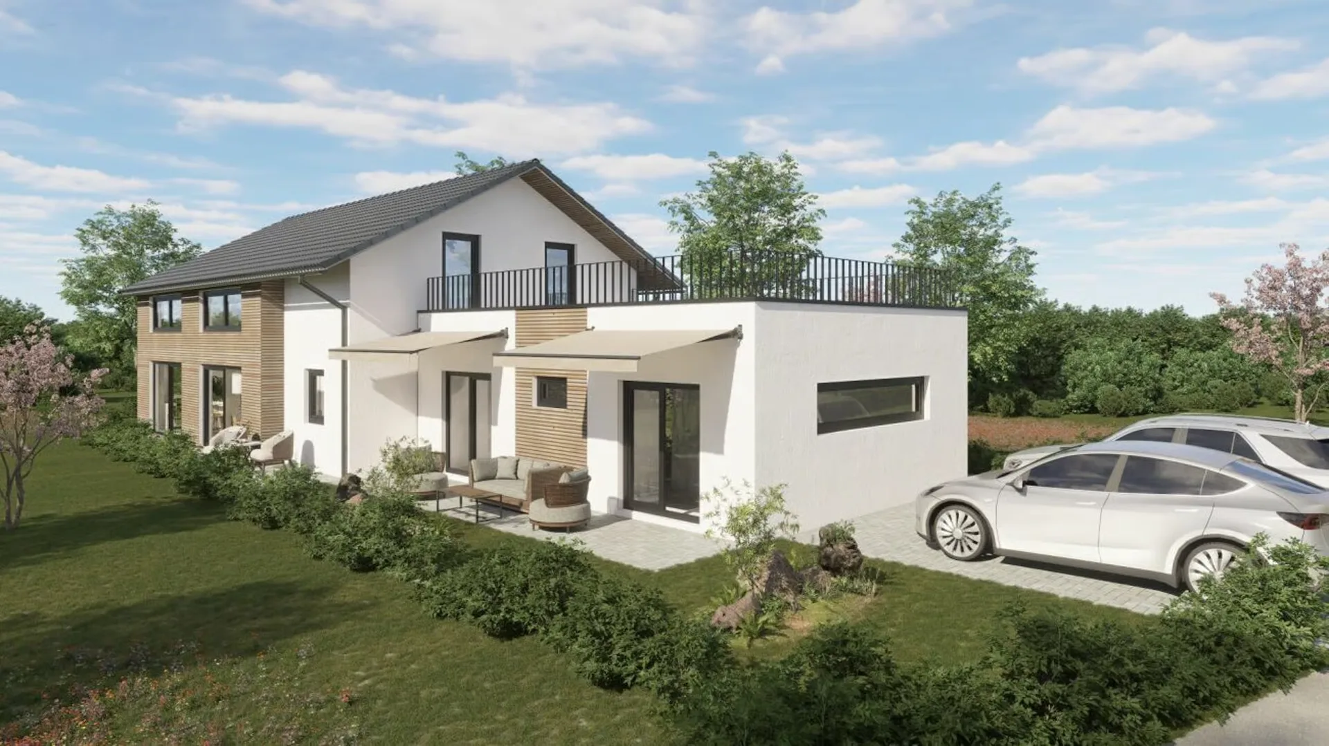 Casa unifamiliare esclusiva con grande terrazza, dependance e vista sulla montagna e sul lago