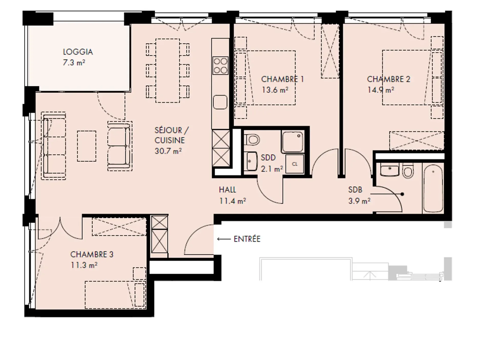 Wohnung mit 4.5 Zimmern im 1. Stock, Nord-West Quartier de lOrée in Crissier