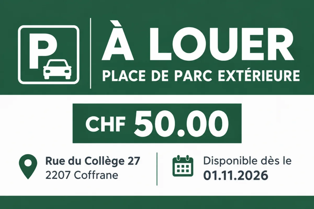 Außenparkplatz in Coffrane zur Miete
