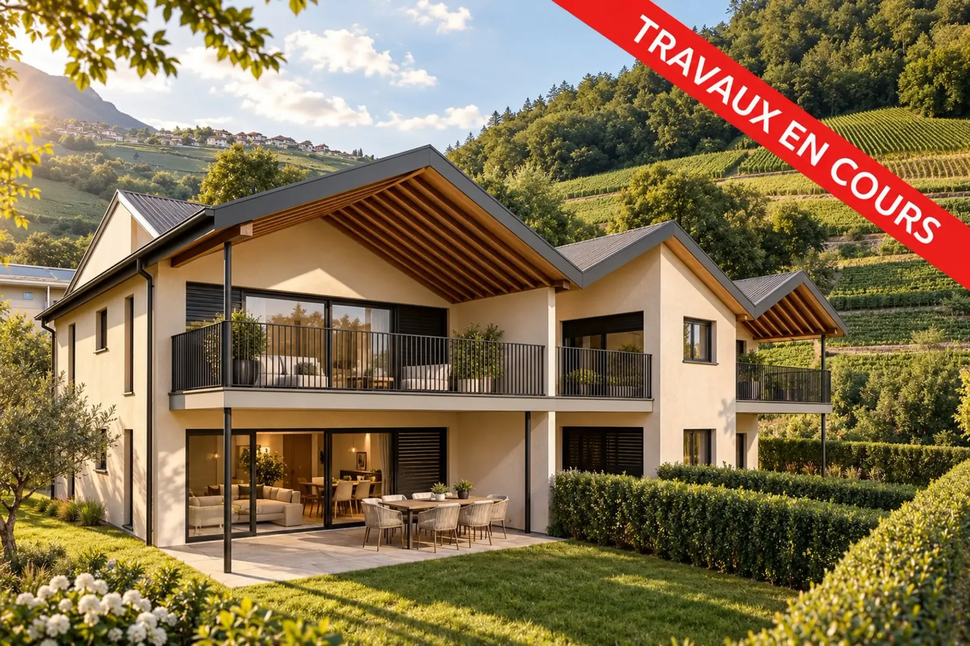 2,5 locali con terrazza e giardino privato orientamento a sud (Vuisse, Savièse)
