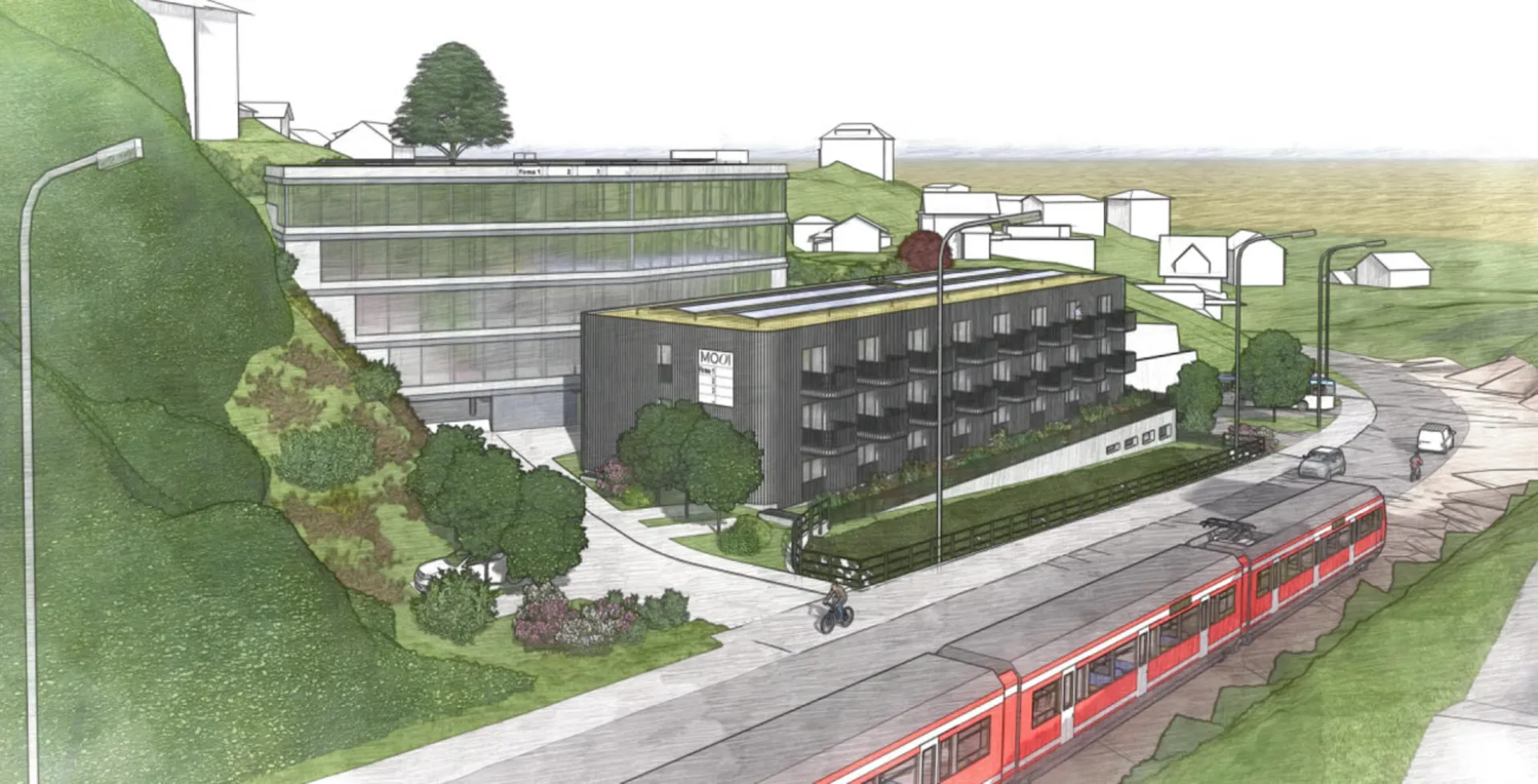 Gewerbehaus Lustmühle: Flächen ab 100 m² bis insgesamt 1'355.69 m²