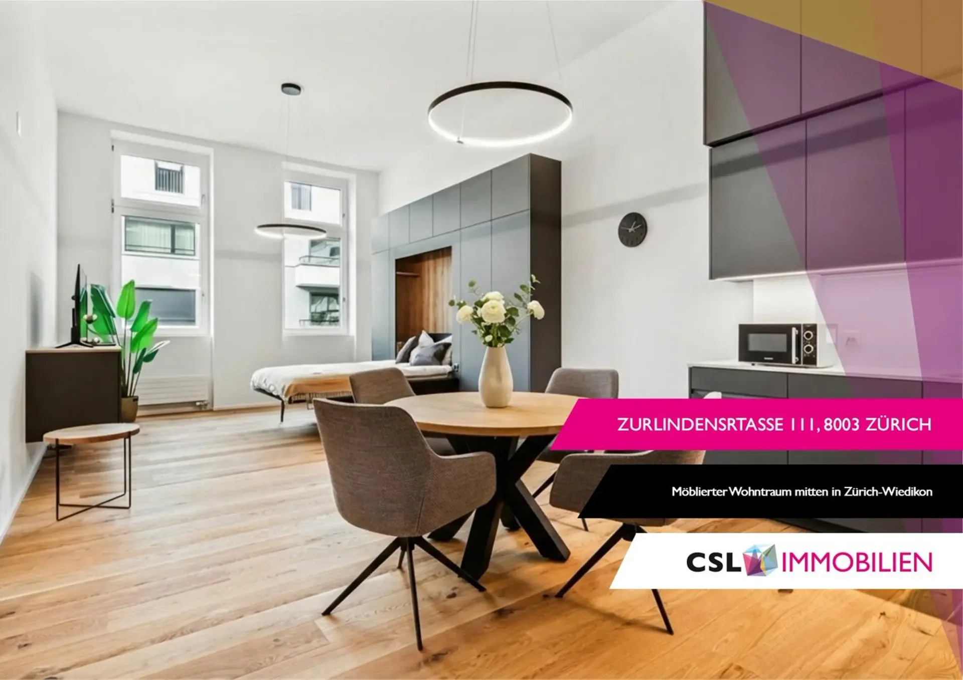 Möbliertes Studio mit Loftcharakter im Herzen von Wiedikon