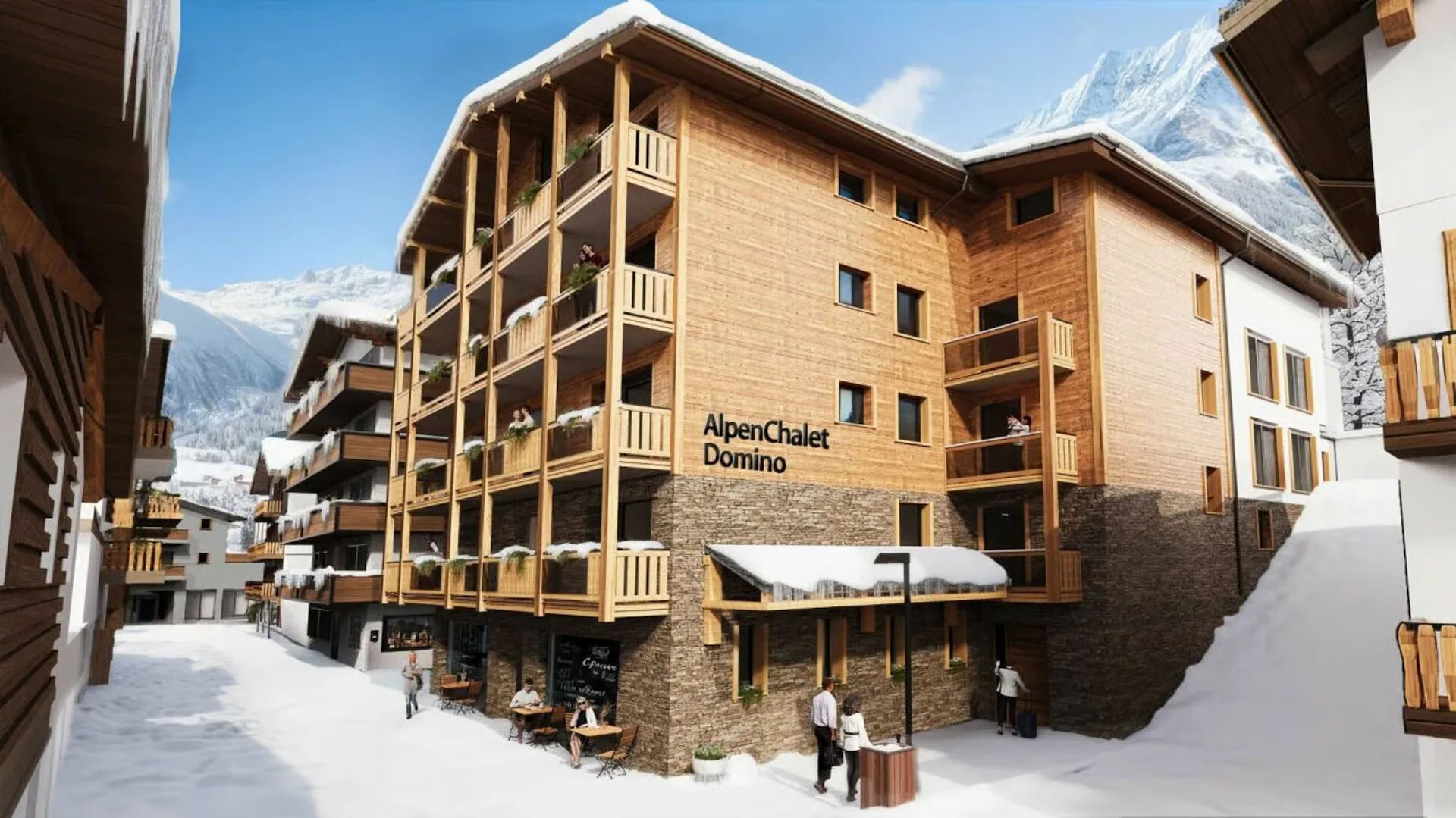 Domino Alpenchalet - Neubau 2026 zentrale, ruhige Lage, Panoramabalkone. Reserviert.
