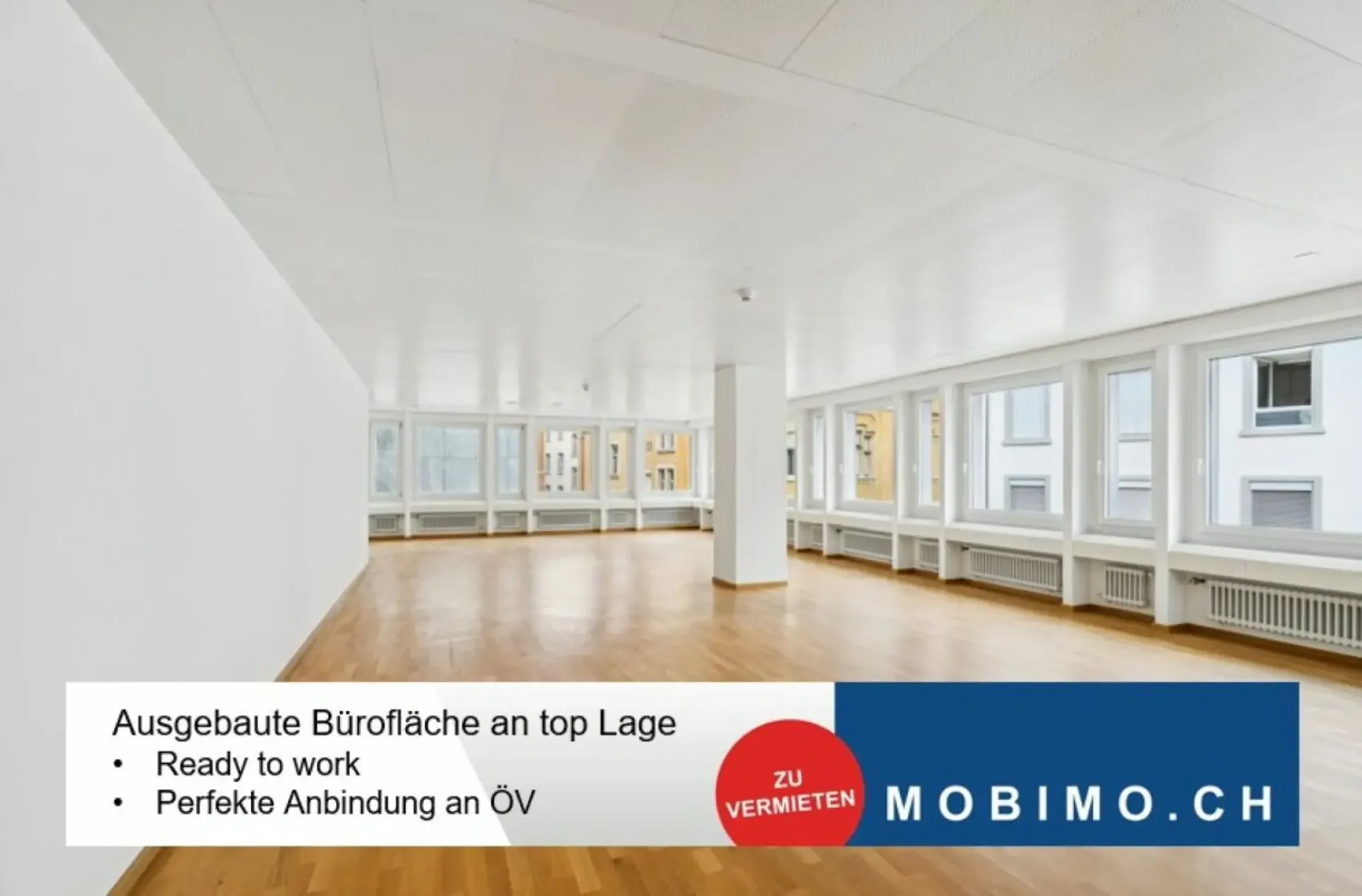 Lichtdurchflutete Mietfläche mit Blick in den ruhigen Innenhof