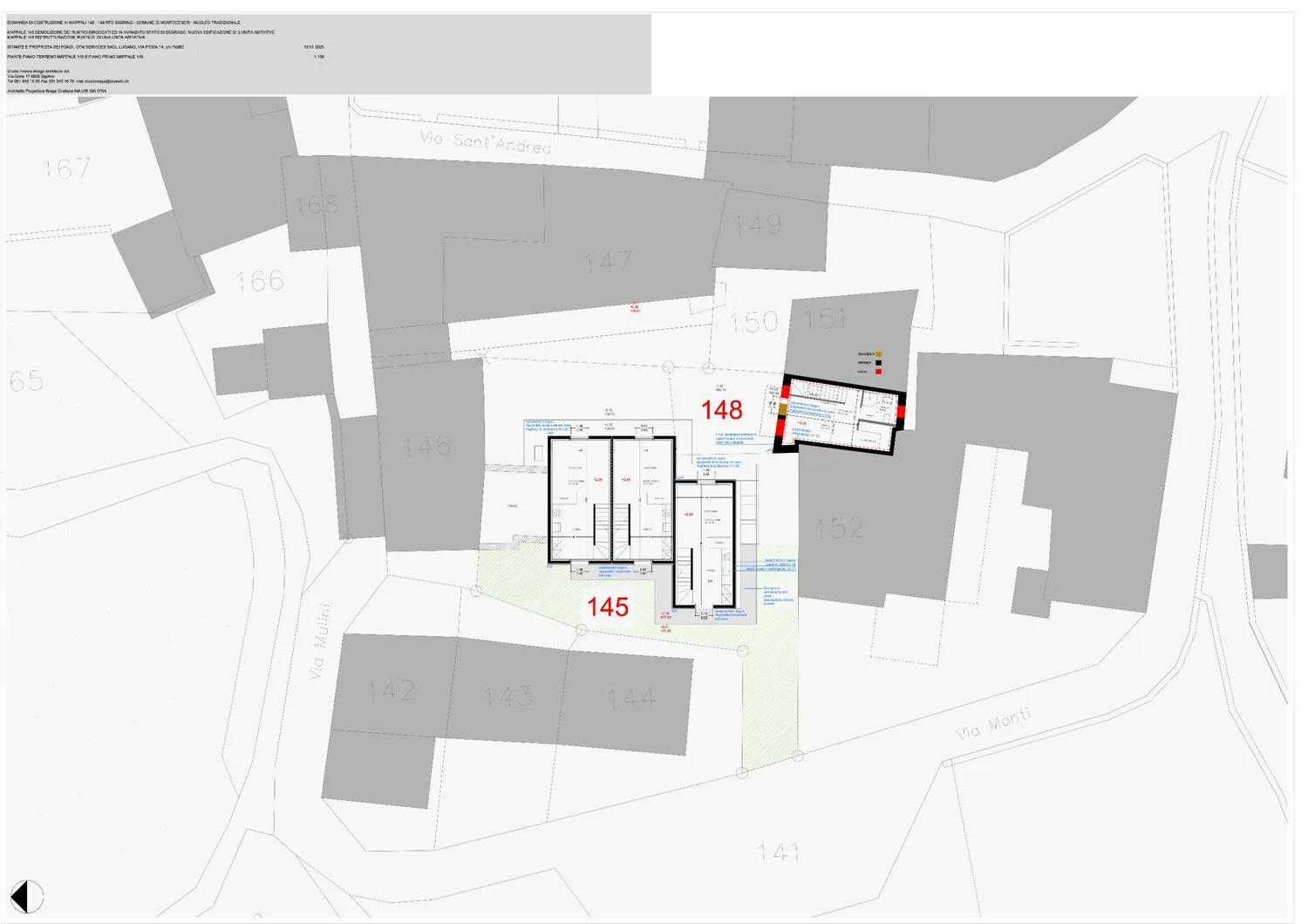 Baugrundstück R2 mit genehmigter Lizenz und Projekt in Sigirino