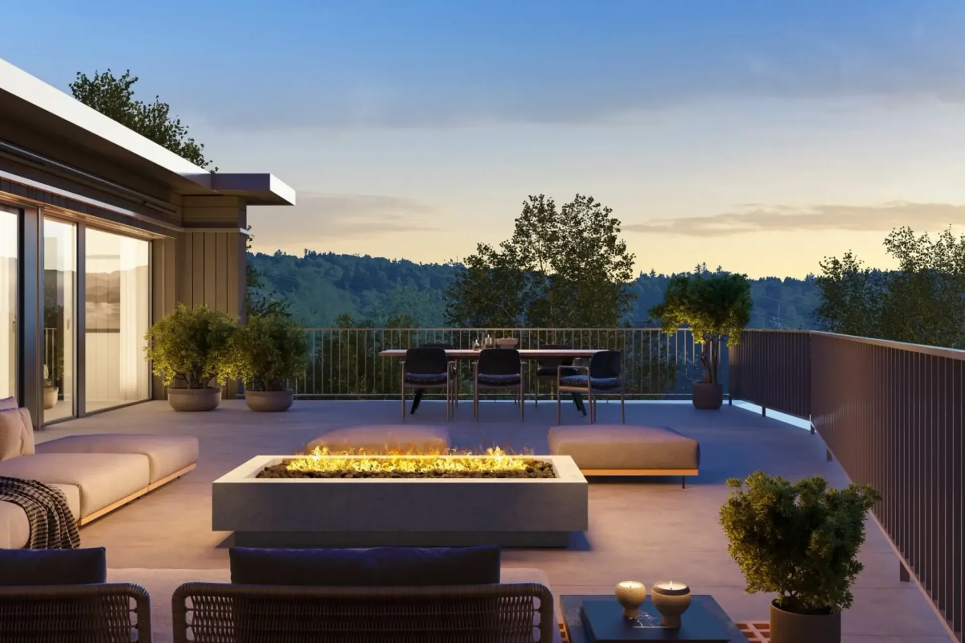 Attikawohnung mit 120 m² Terrasse und Blick ins Grüne und übers Suhrental