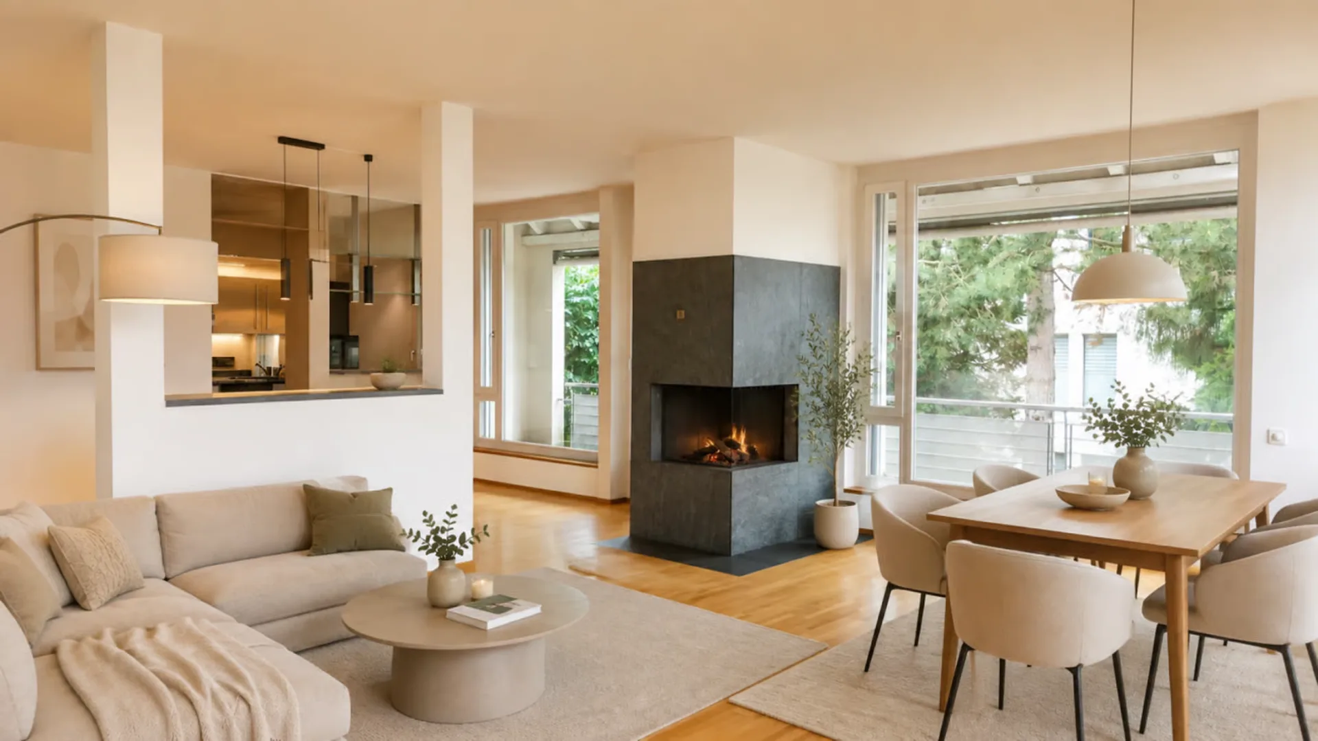 Bright apartment with chimney, balcony, terrace & ornamental garden - Bruderholz