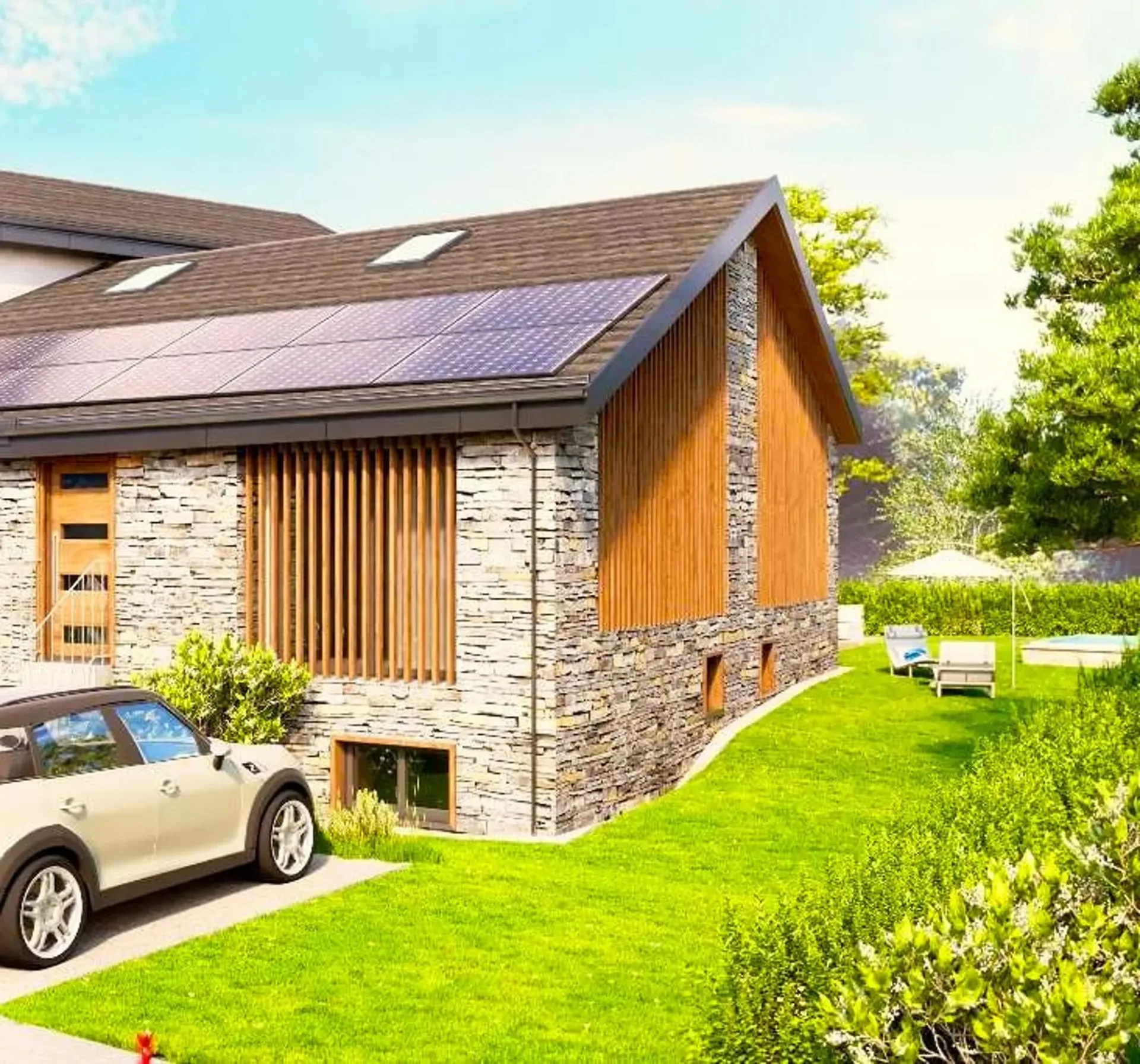 Charmanter Dorfhaus NEU und ÖKOLOGISCH, mit Garten und Parkplätzen
