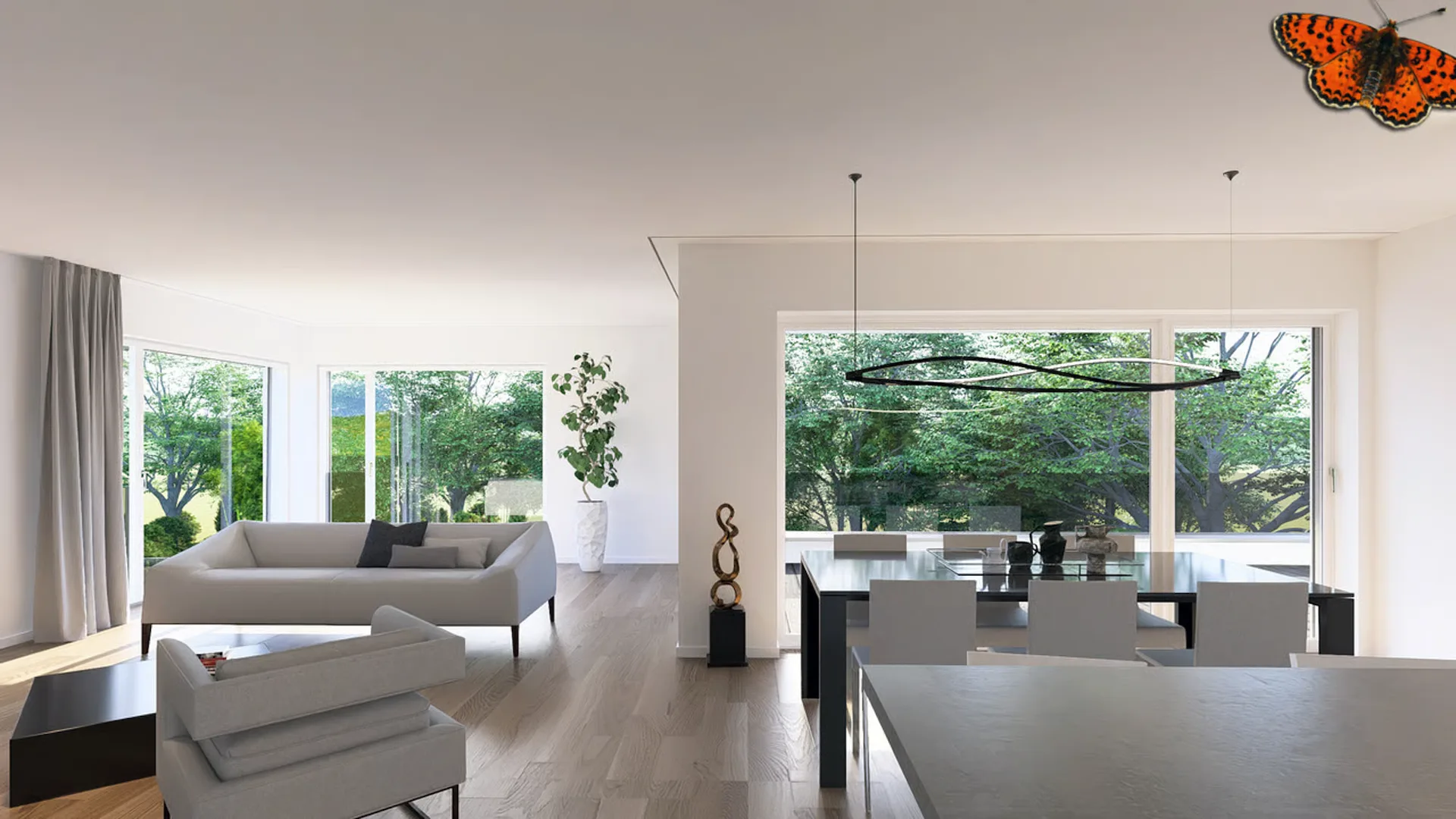Magnifique 3.5 pces avec jardin privatif et beau dégagement
