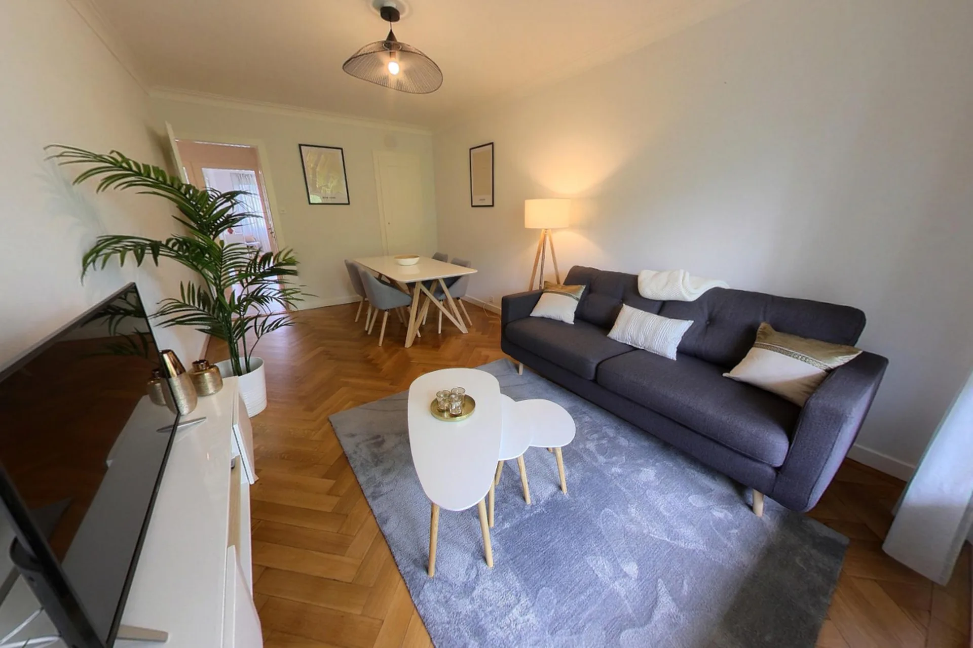 Geräumige 2-Zimmer-Wohnung mit Balkon und Flussblick in Genf
