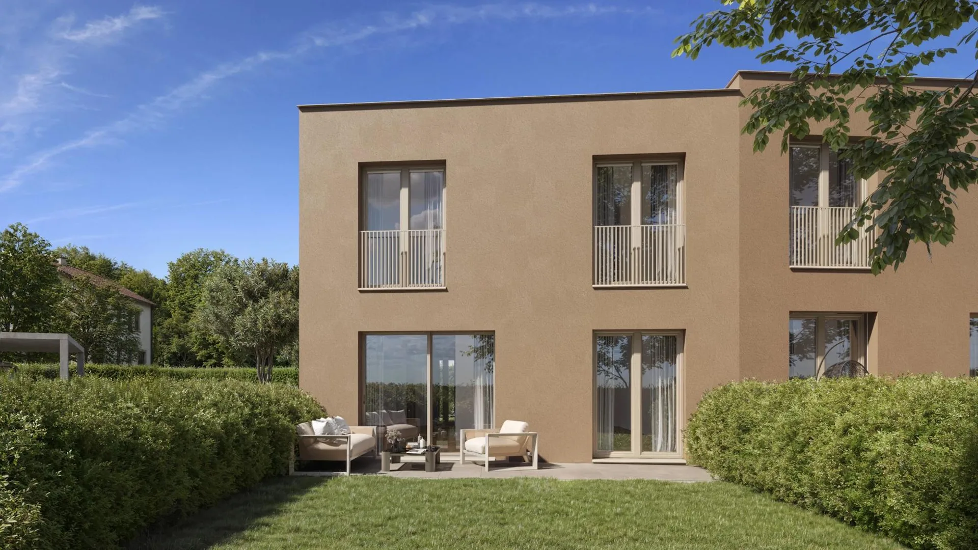 4 geräumige Architektenvillen mit Garten