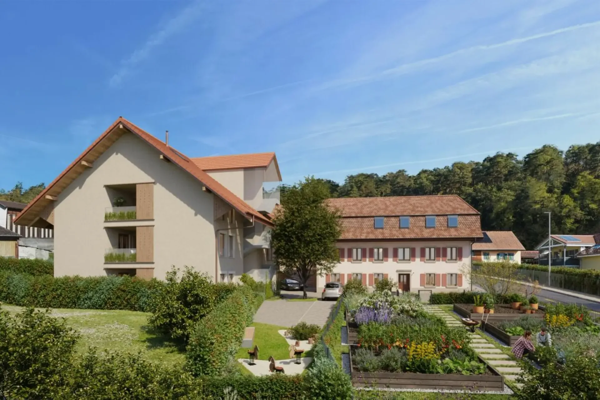 Wohnung mit 3,5 Zimmern im Dachgeschoss mit Loggia und Kräutergarten