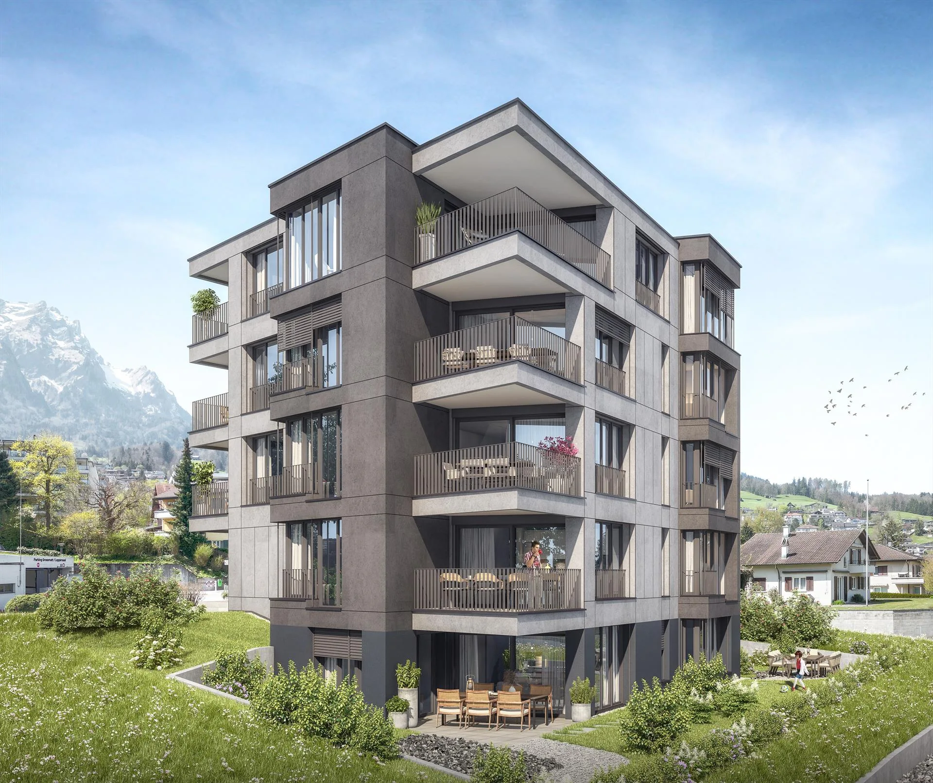 Exclusive living with loggia, Pilatus view, and partial lake view
