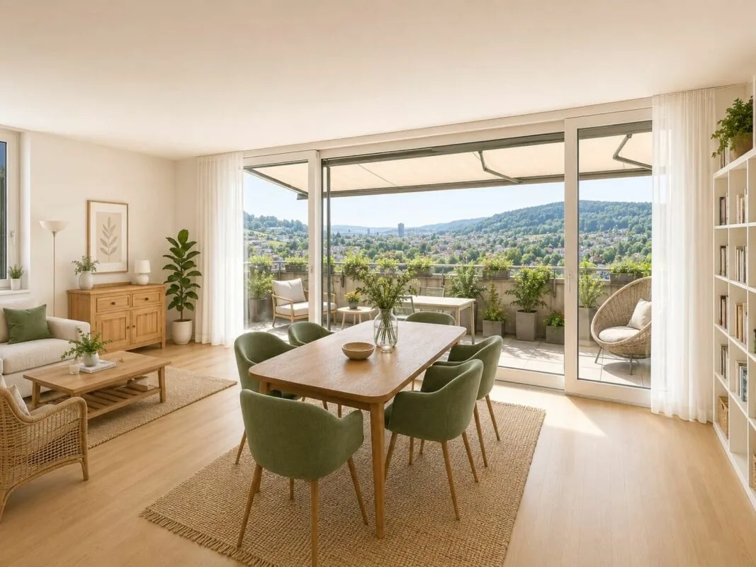 Stilvolle 2.5-Zimmer-Terrassenwohnung mit Panoramablick