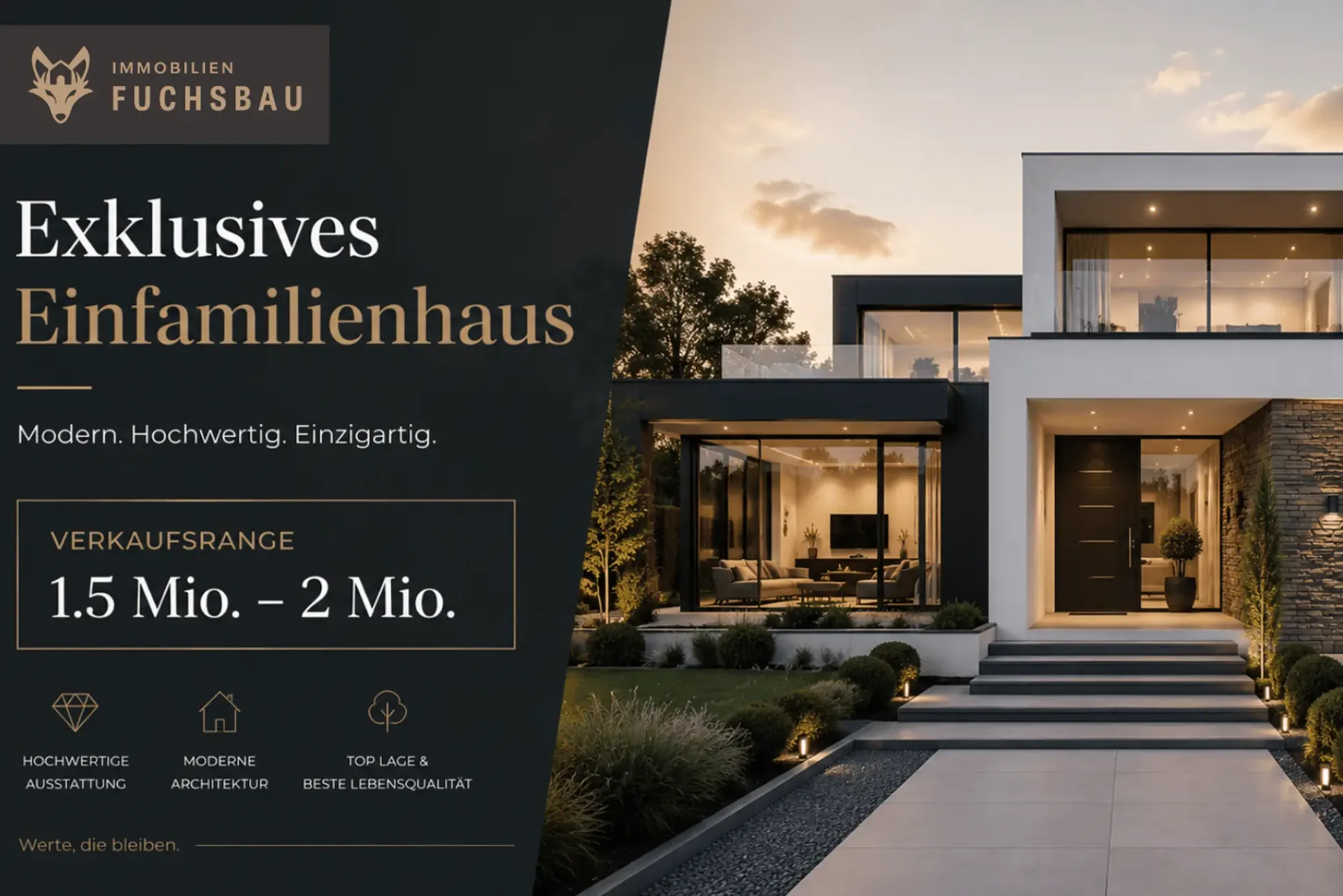 Casa architettonica di benessere in una posizione esclusiva a sud