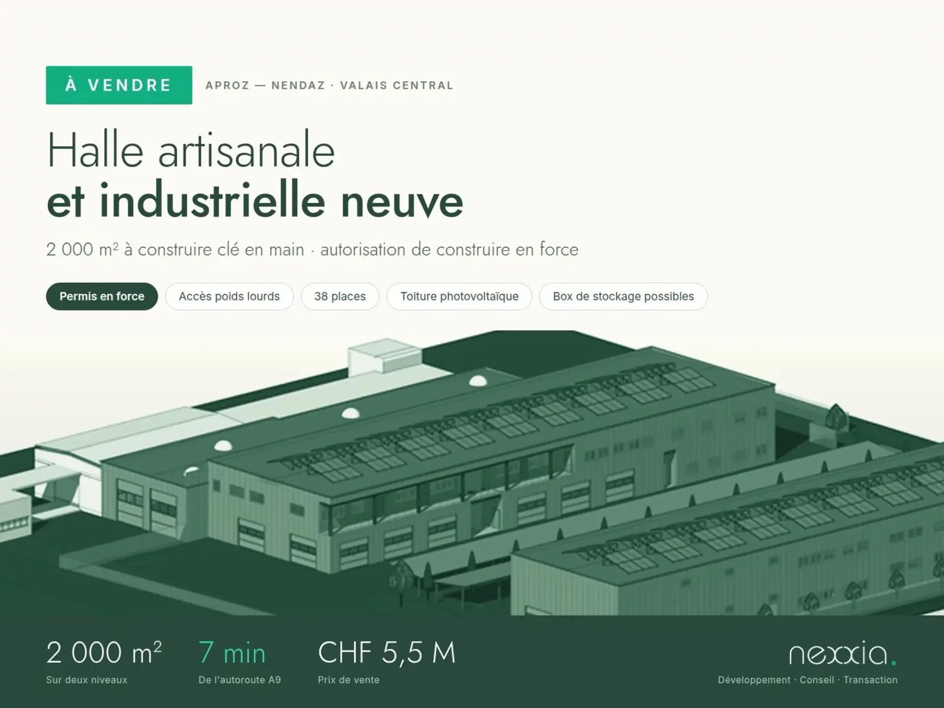 Neue Gewerbe- und Industriehalle 2 000 m² ? Aproz (Nendaz)