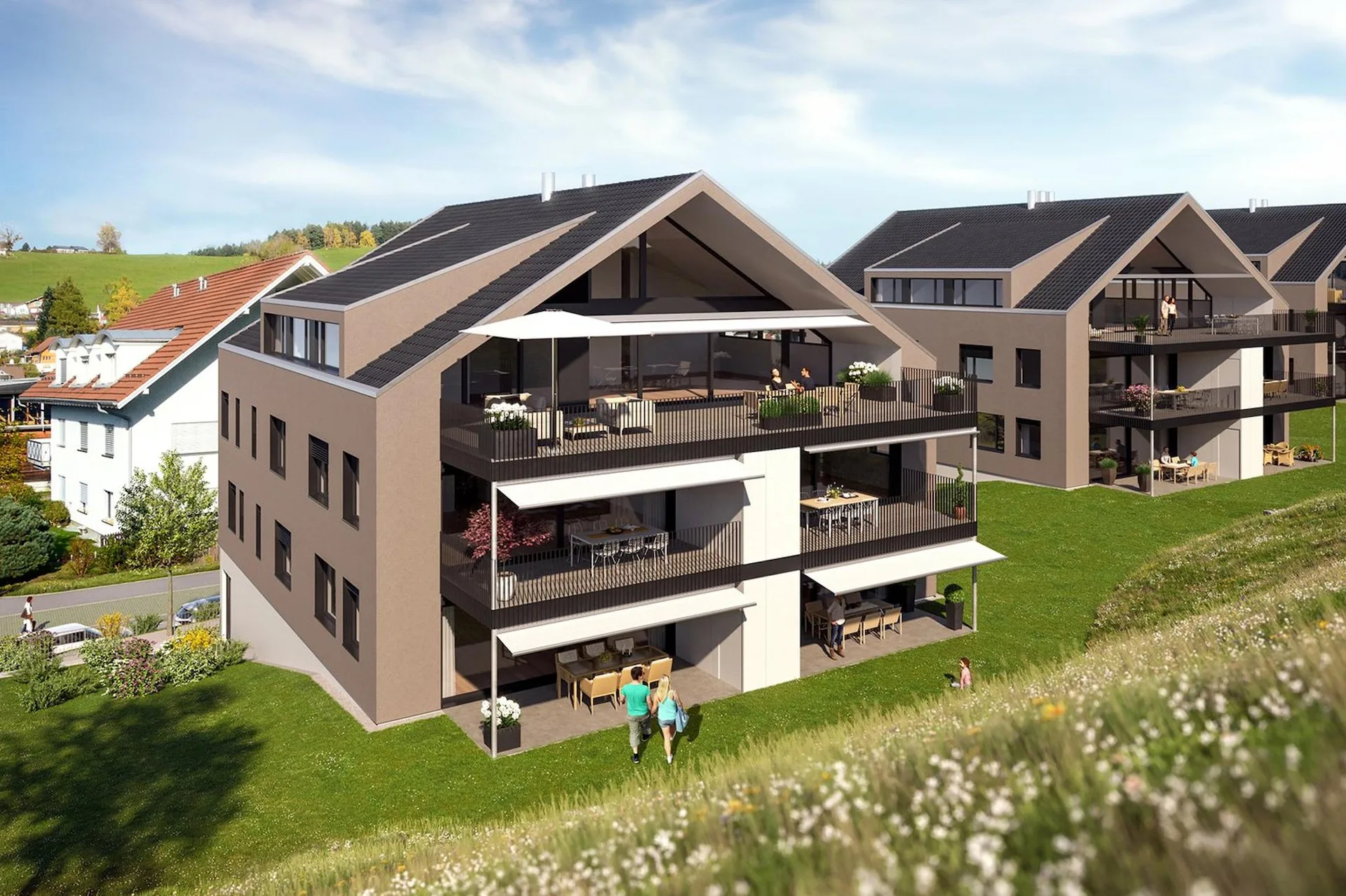 3.5-Zimmer Wohnung mit 100 m², Südterrasse, Hanglage im Grünen (Top A 1.2)