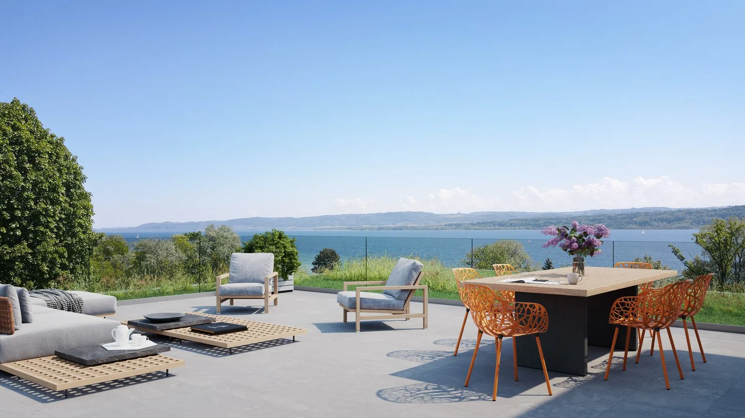TOIT TERRASSE panoramique de 93 m² et vue sur le lac