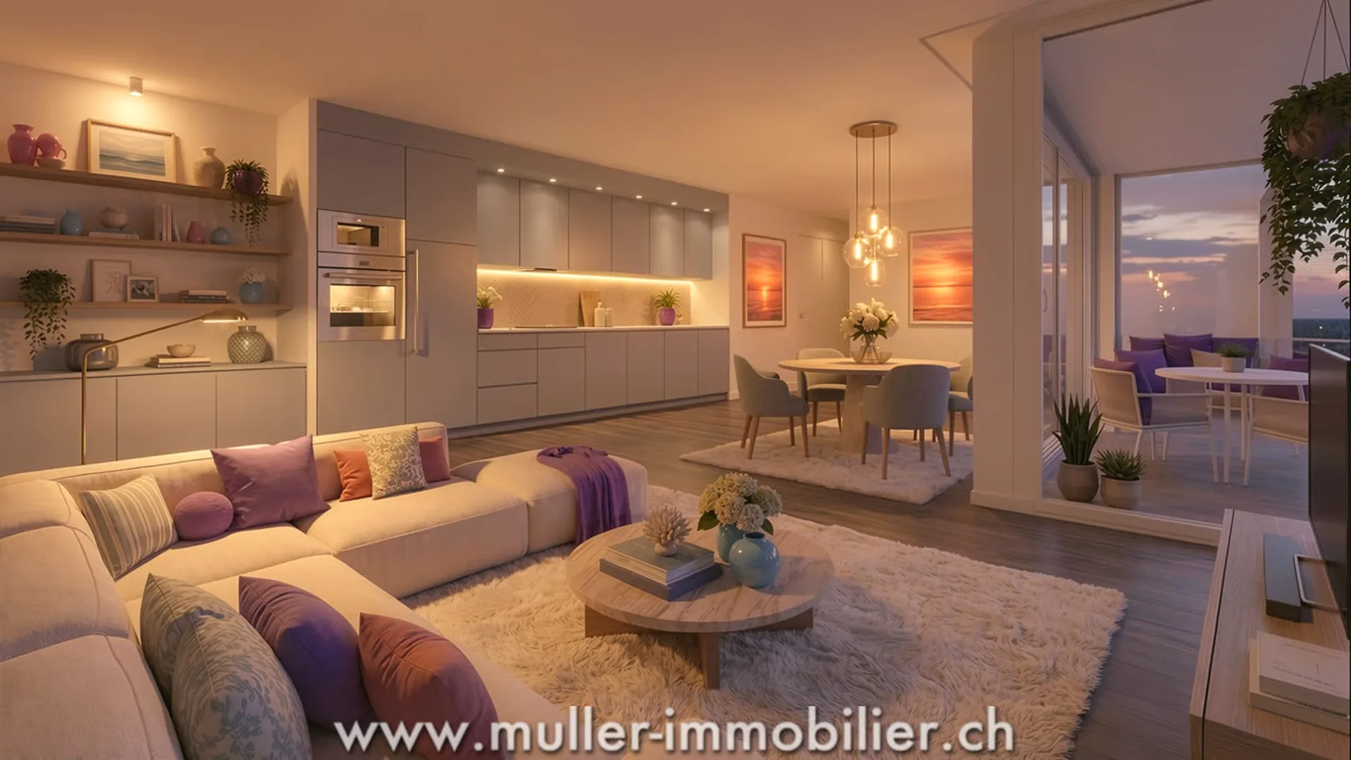 Zweieinhalb-Zimmer-Wohnung mit Balkon und freier Sicht, 5 Minuten von Romont