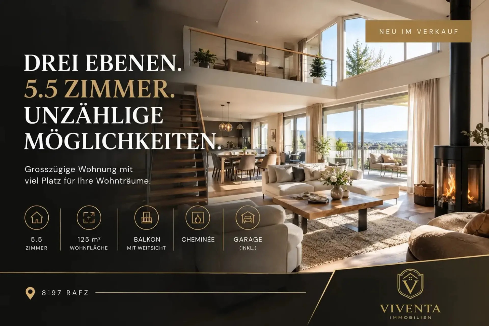 Drei Ebenen. 5.5 Zimmer. Unzählige Möglichkeiten.