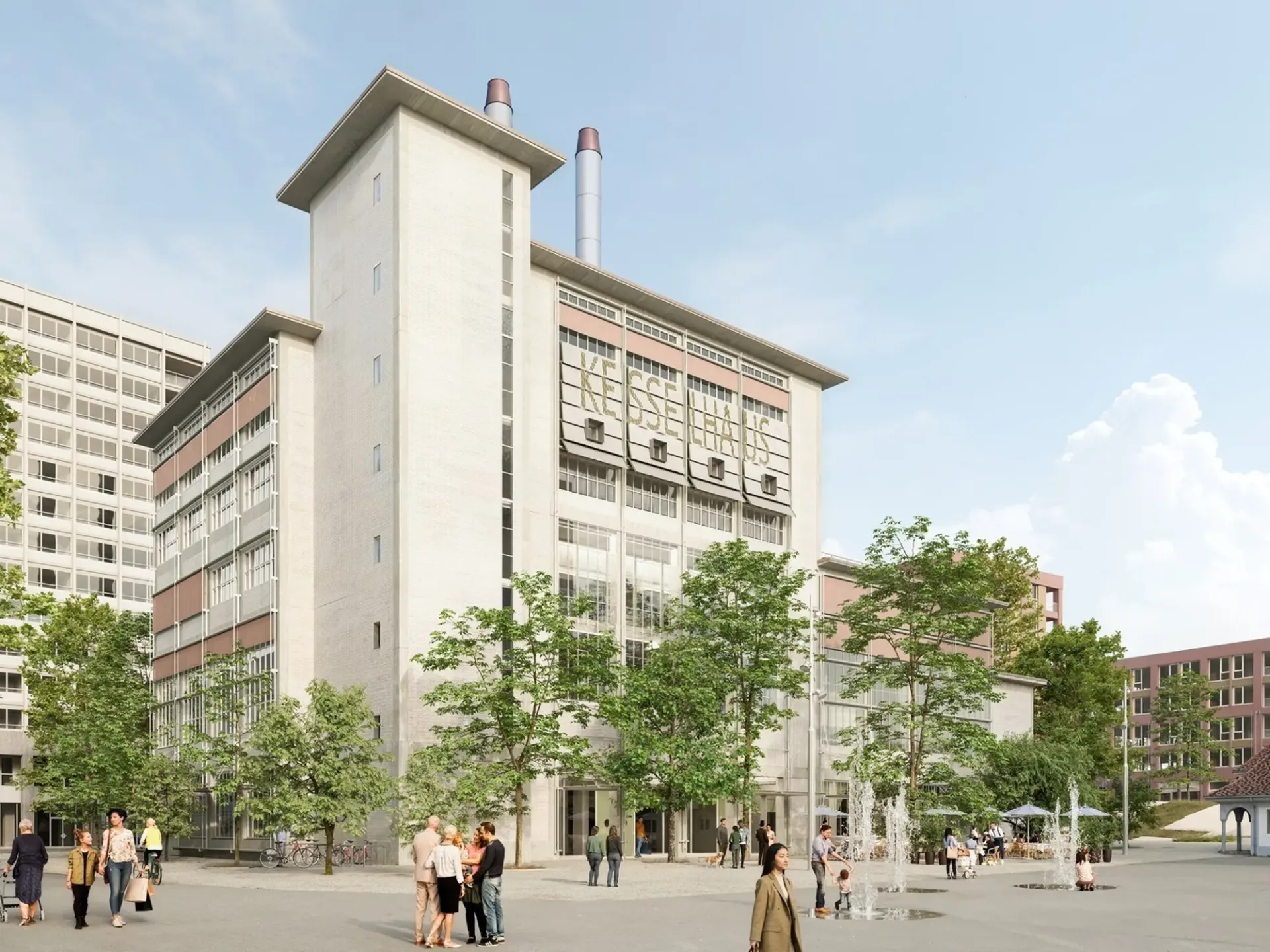 Chaudière - Bureau avec charme industriel sur le site Papieri à Cham