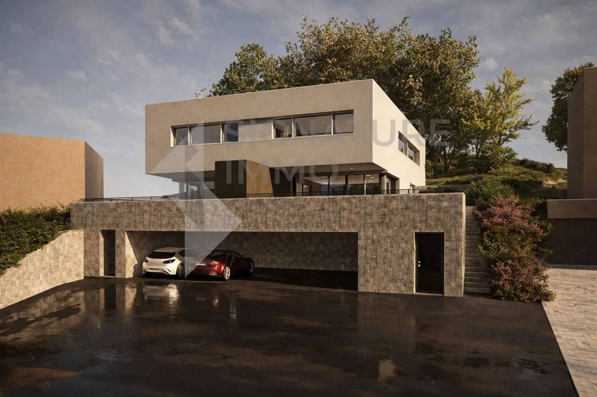 Schöne moderne Reihenhaus-Villa mit großer Terrasse in Ursy