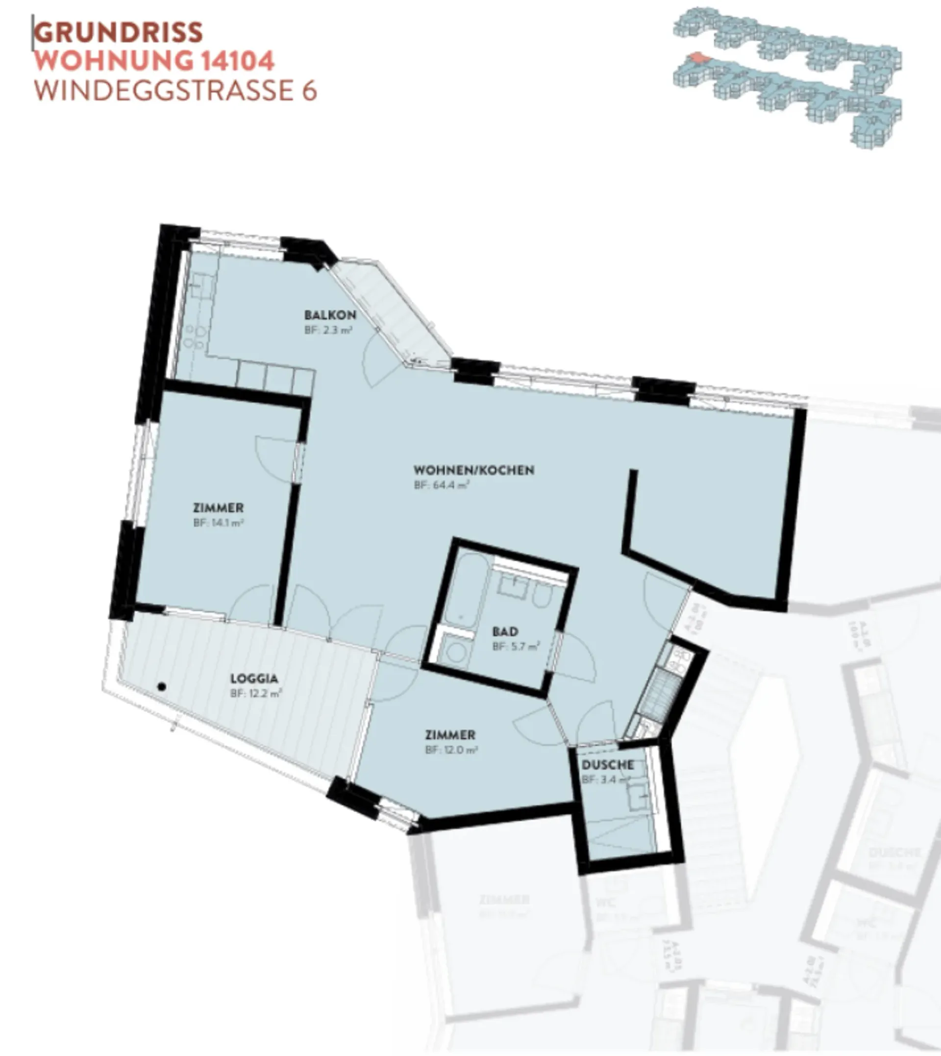 3.5 (+) room new building apartment in Dietikon