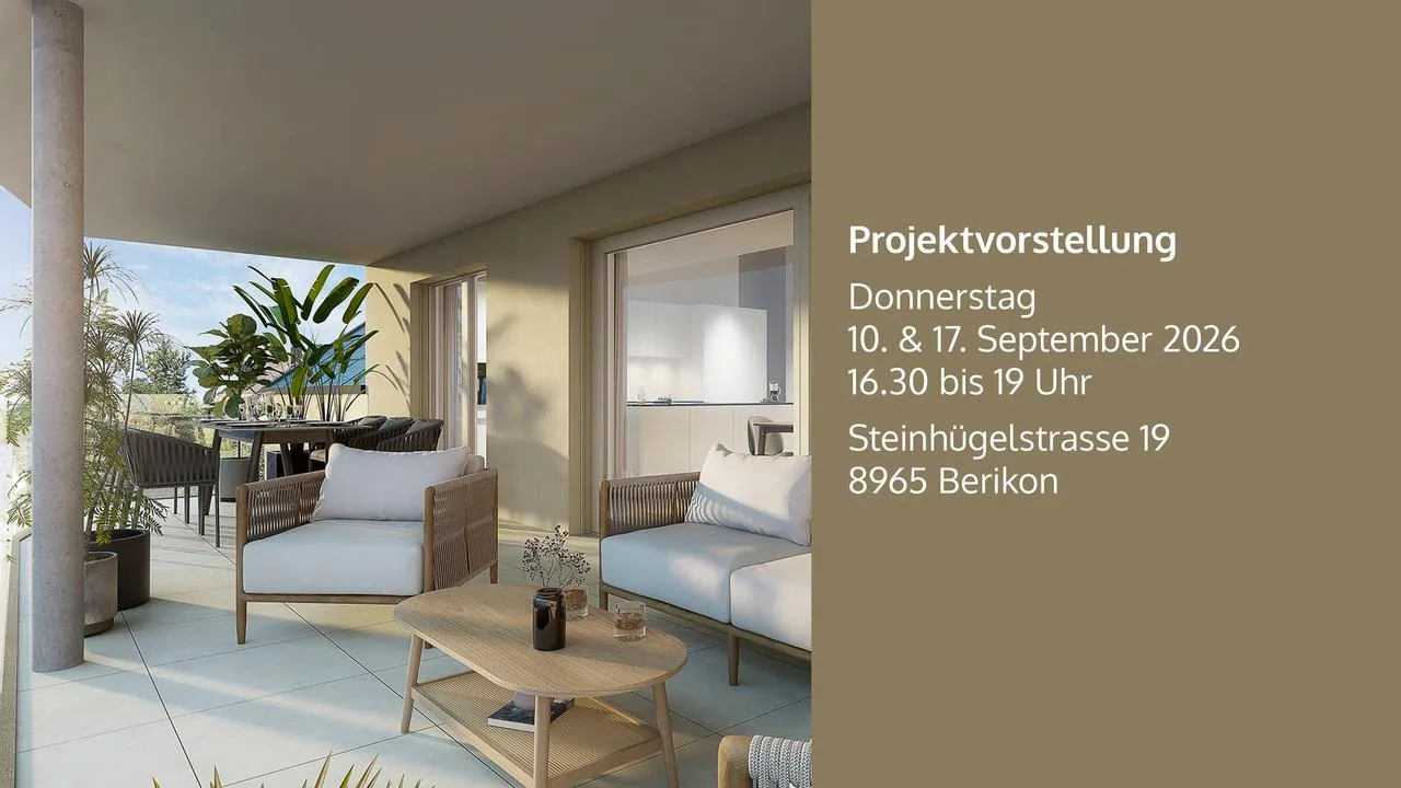 4½-Zimmer Obergeschosswohnung mit sonnigem Balkon in Berikon