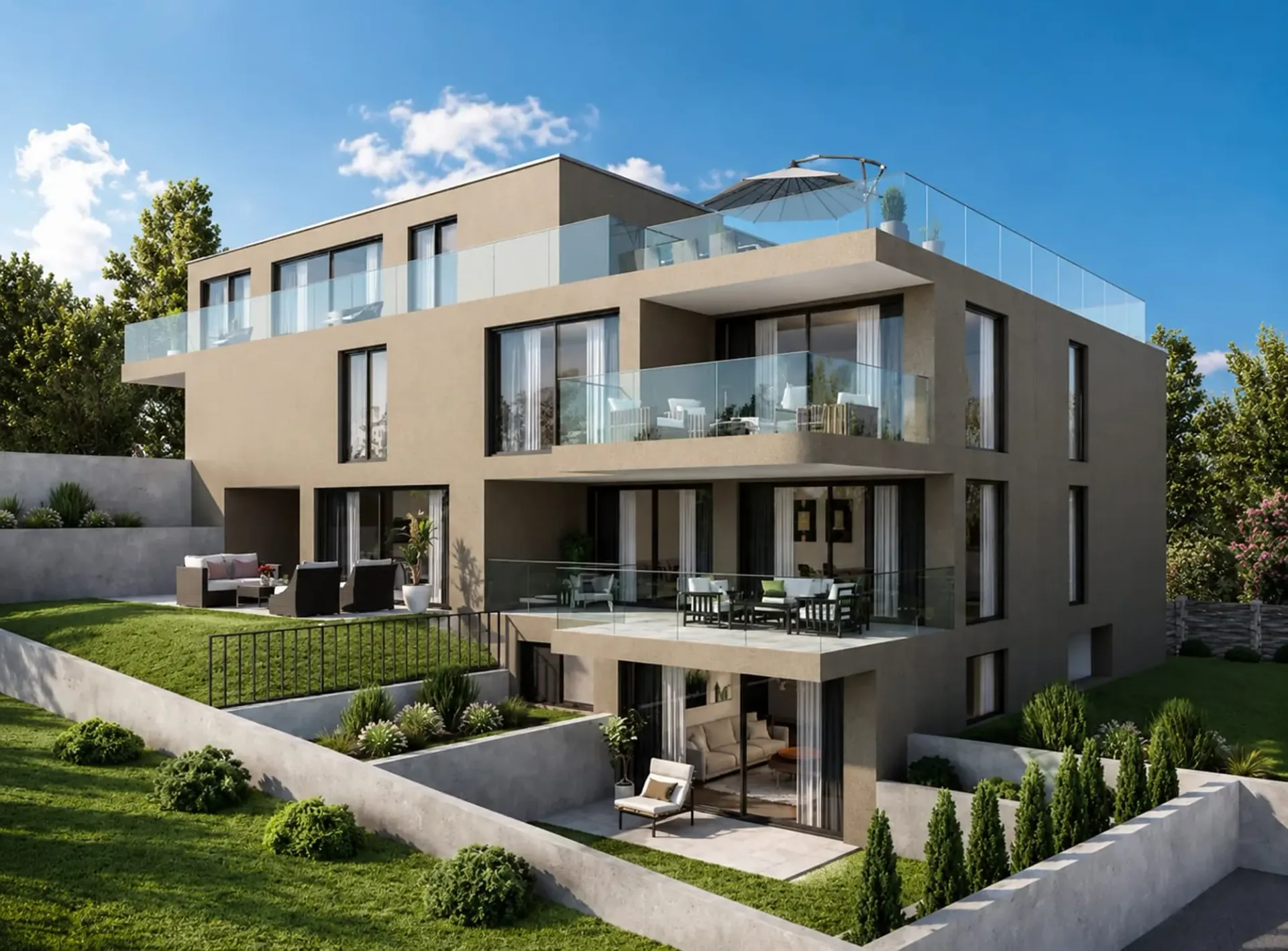 Sonnige 3.5-Zimmer-Gartenwohnung mit grosser Terrasse, Böttstein