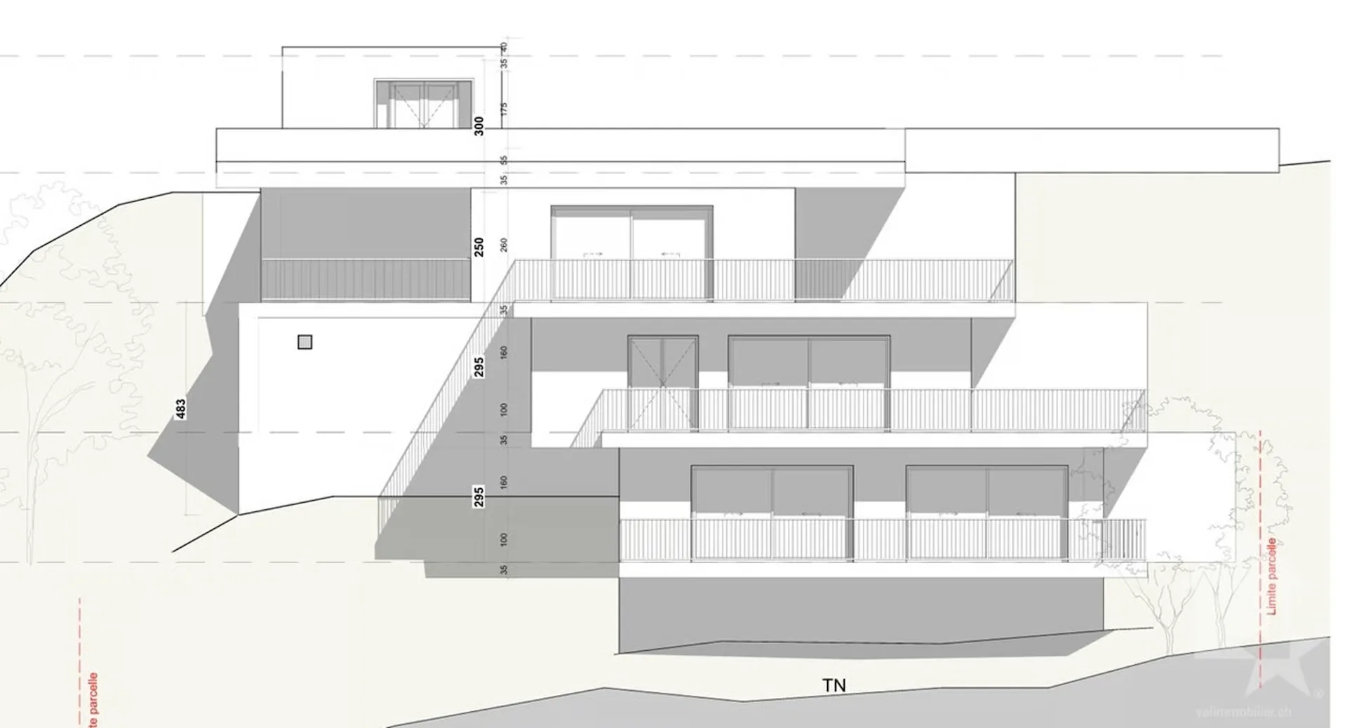 Immeuble de trois appartements avec autorisation de construire