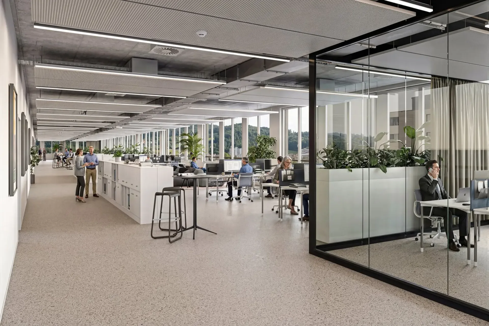 Hochmoderne, flexible Büroflächen im Neubau H²