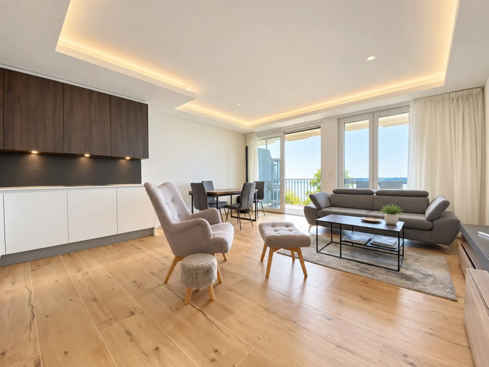 Appartement mit Panoramablick auf den Genfersee - möbliert verkauft