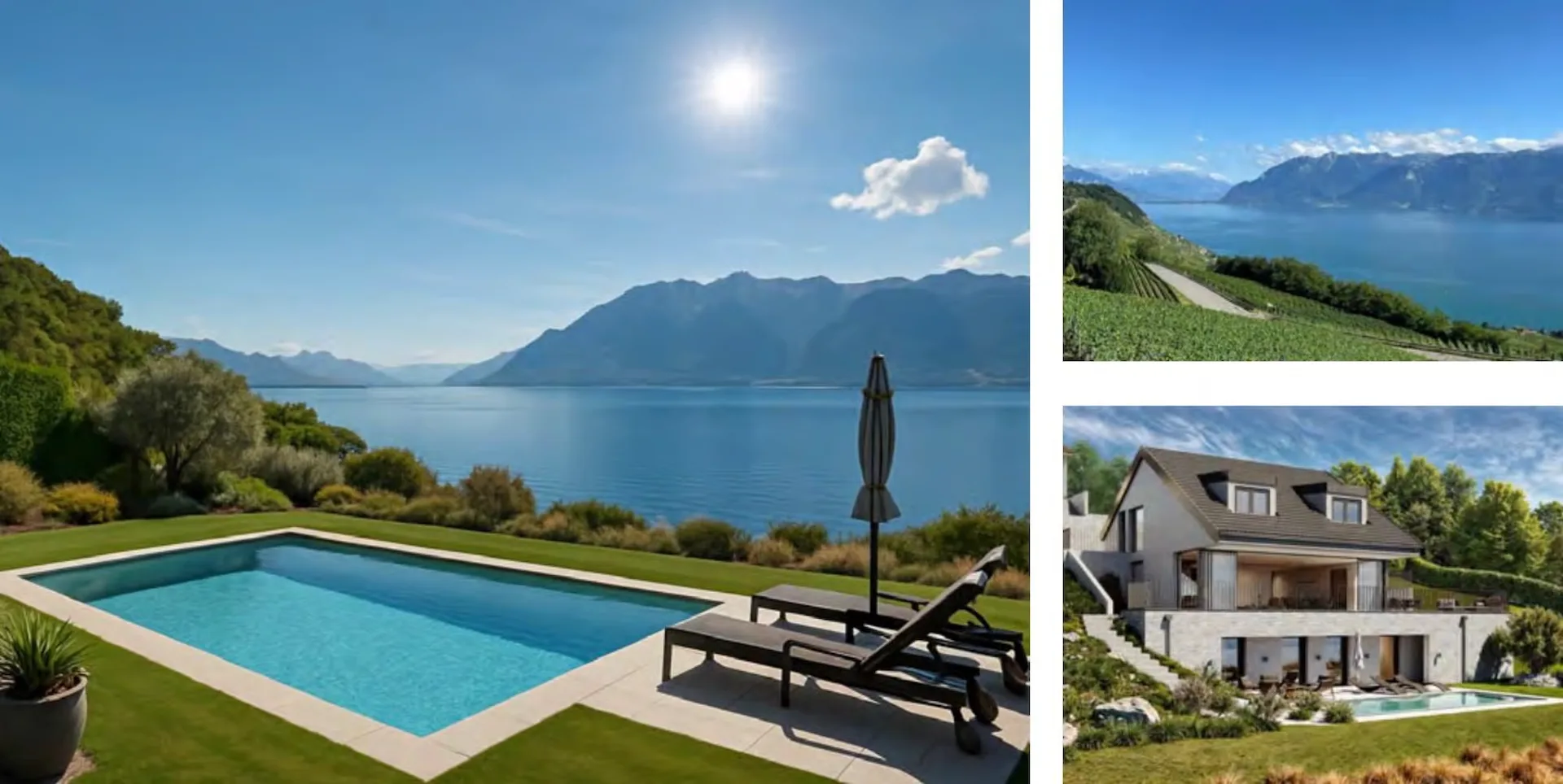 Prächtige neue 6,5-Zimmer-Villa mit Pool und Seeblick in Chexbres