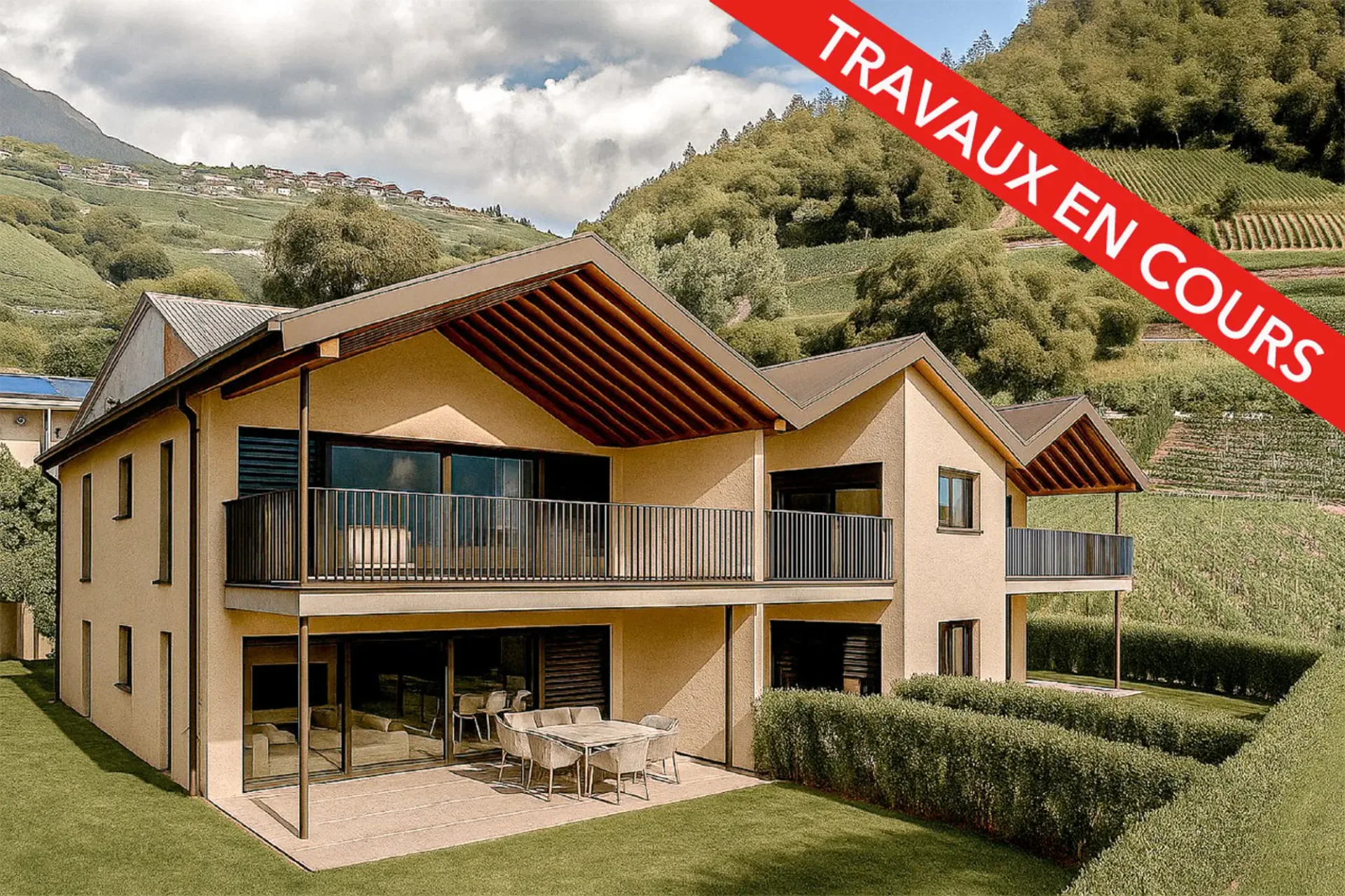 2,5 Zimmer mit Terrasse und eigenem Garten in Südlage (Vuisse, Savièse)