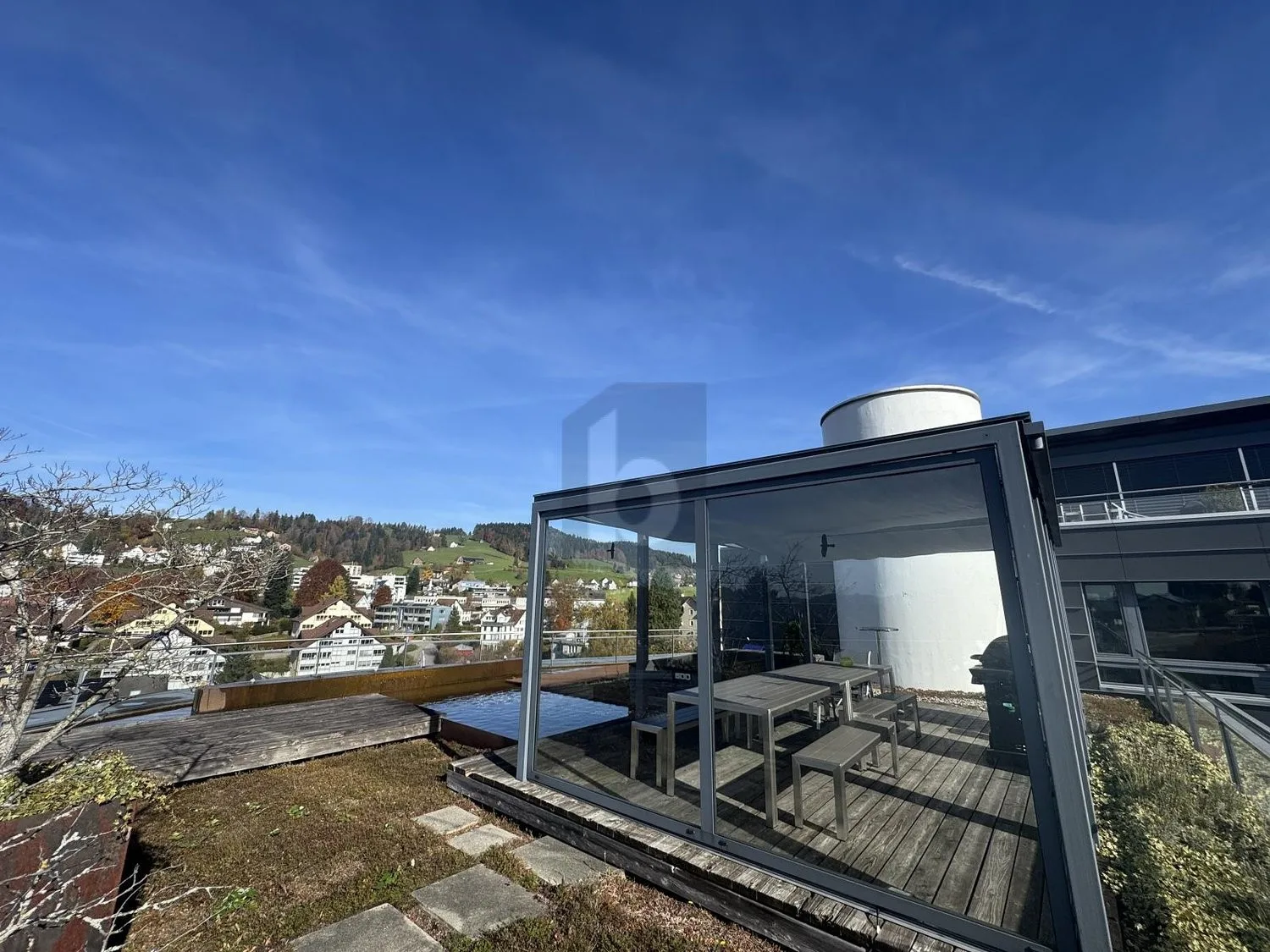 Modern workspace with terrace