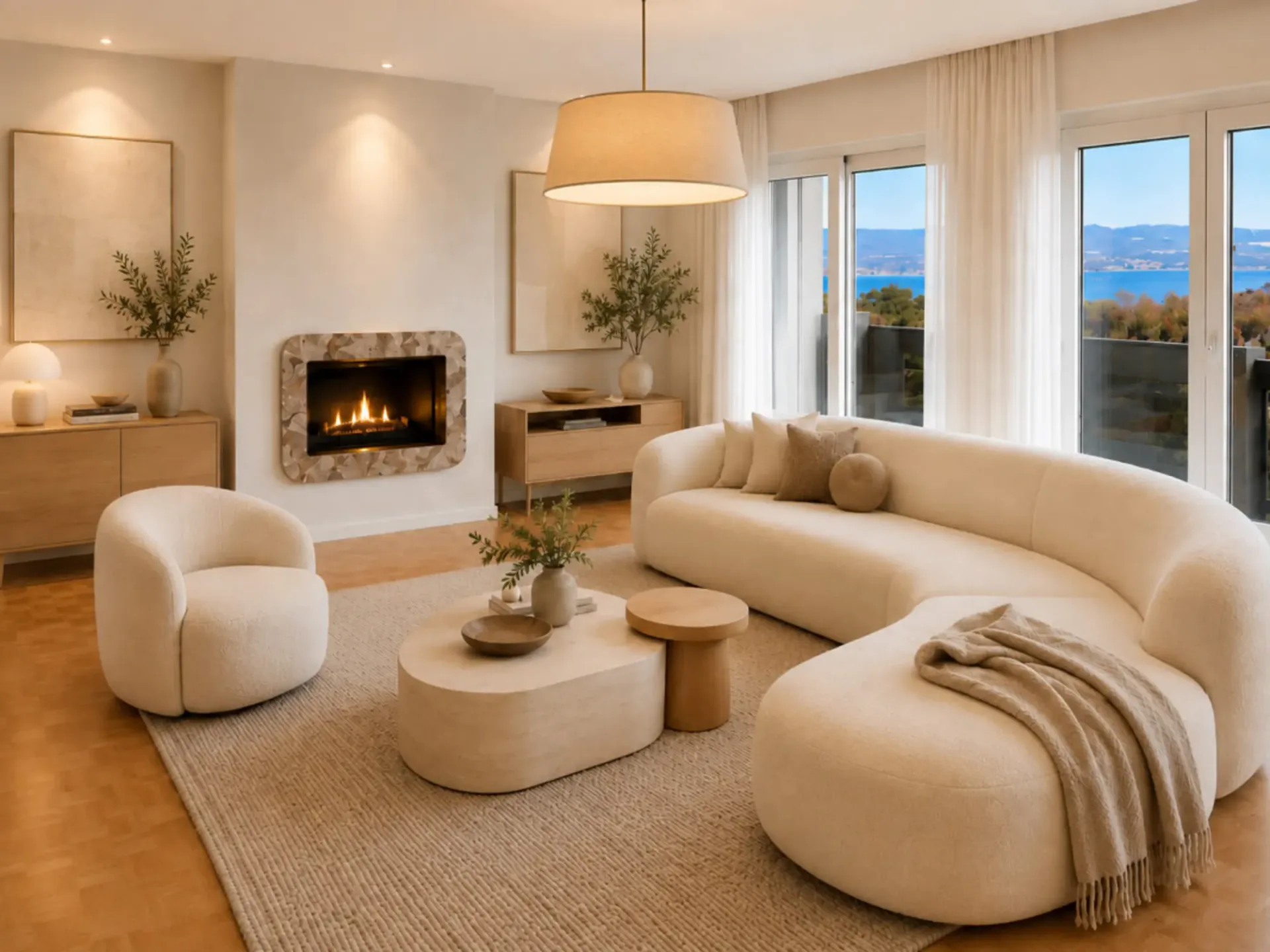 Luxuriöse Wohnung mit Seeblick, elegante Residenz mit Innenpool und Jacuzzi