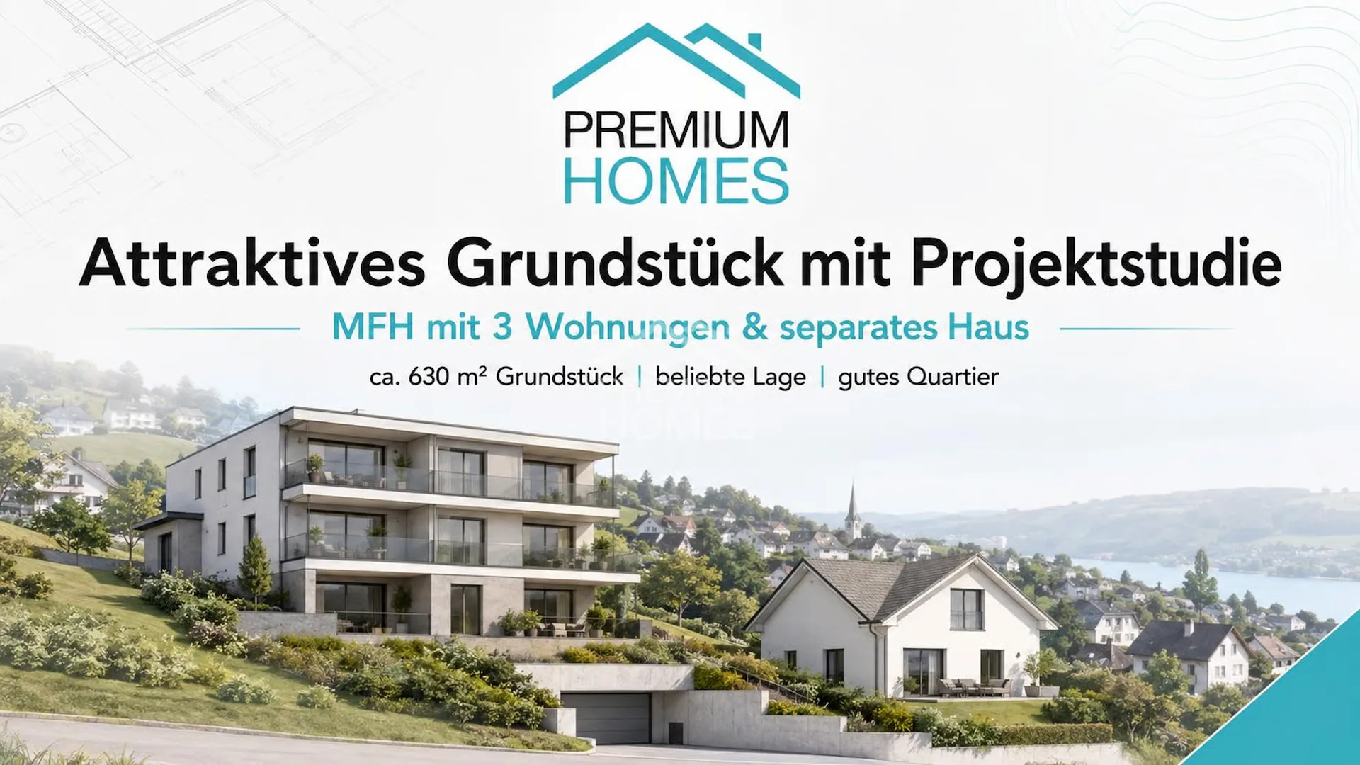 Attraktives Grundstück mit Projektstudie für MFH + EFH