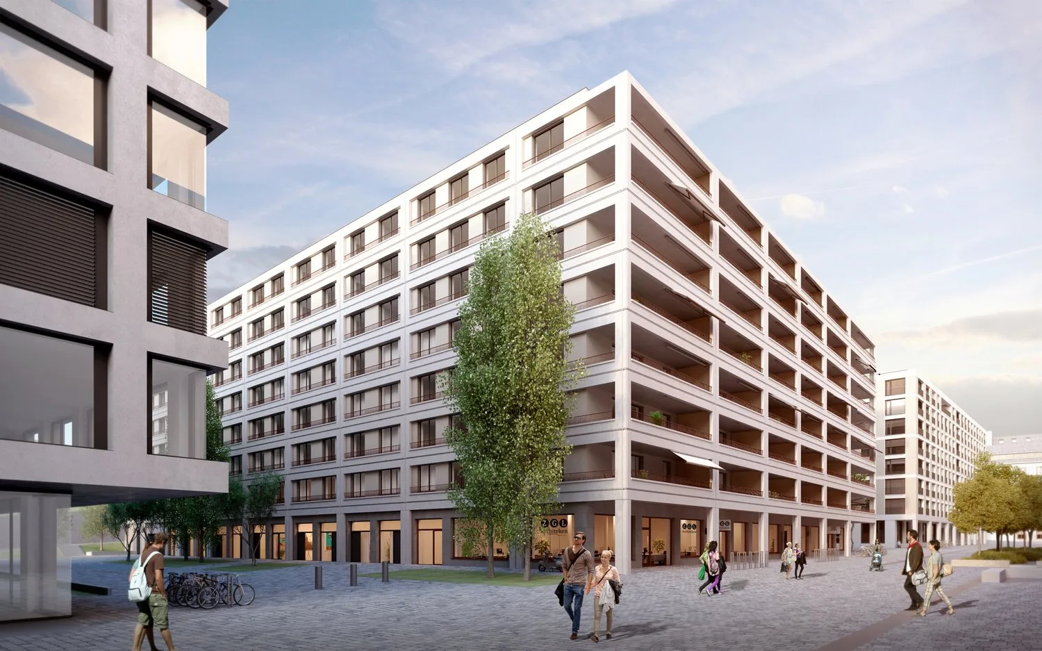 Modern new building apartment with loggia in Greencity