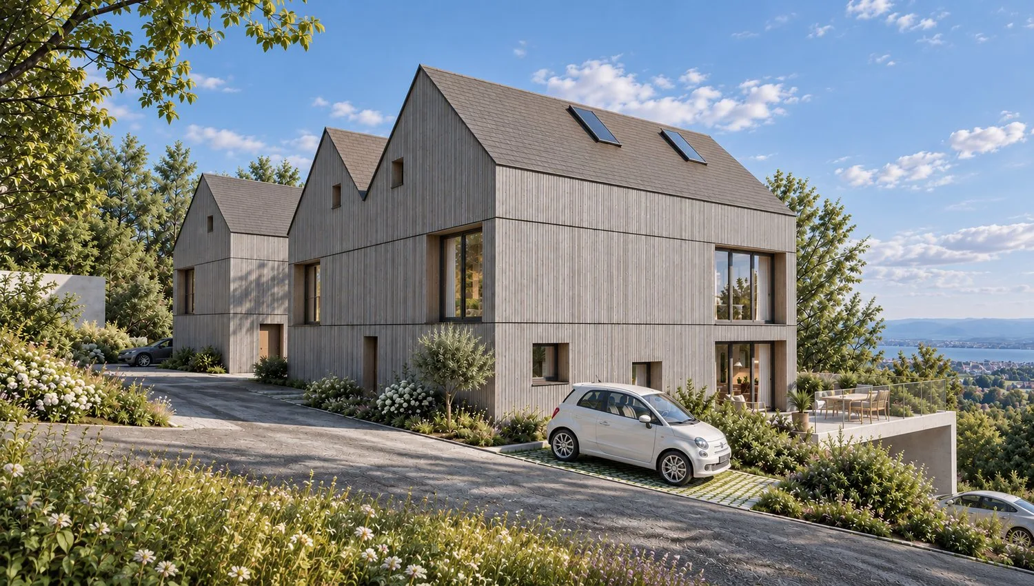 Villa Minergie 100% en ossature bois, jumelée, vente sur plan