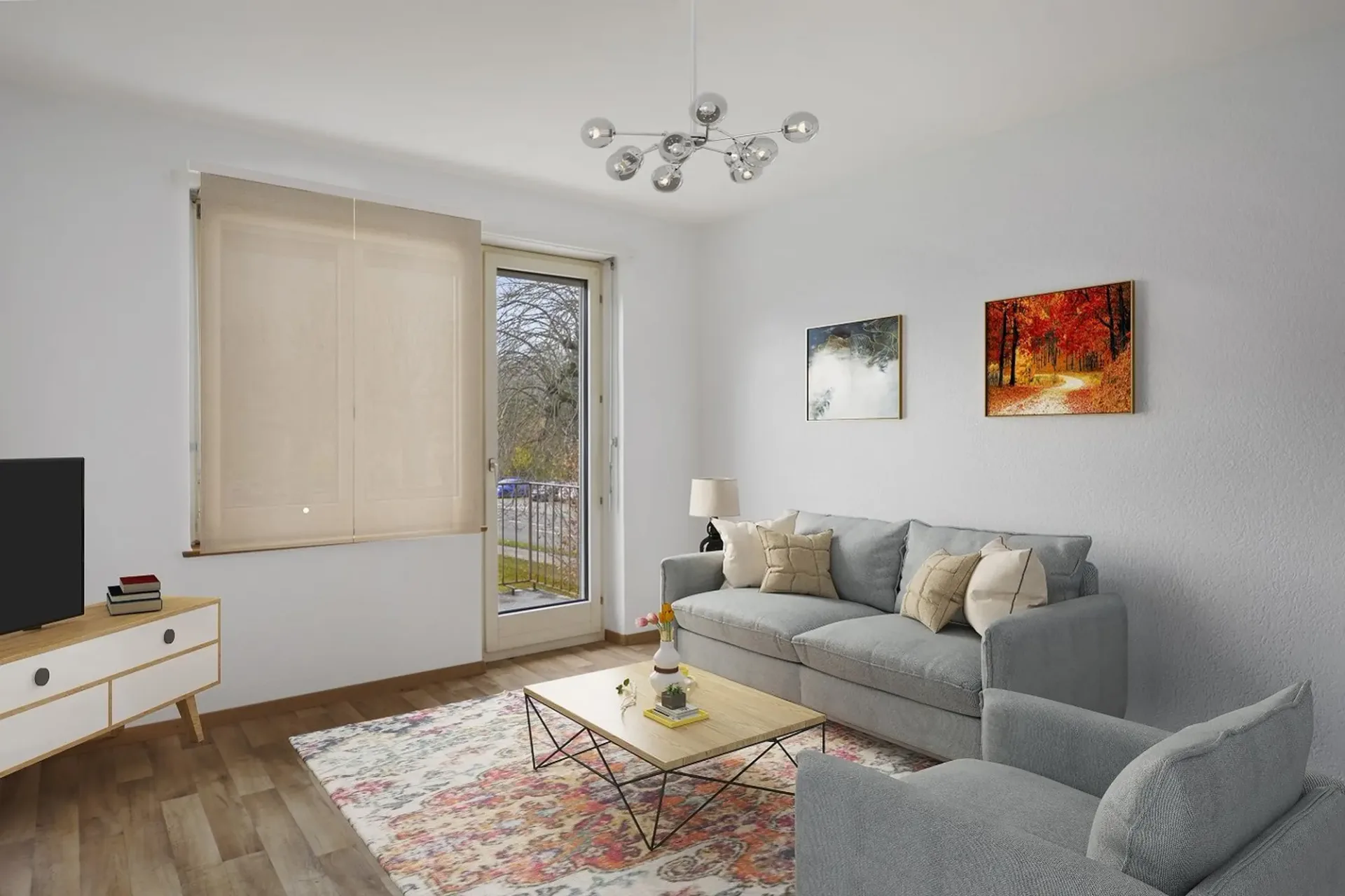 Vier-Zimmer-Wohnung mit Balkon und voll ausgestatteter Küche