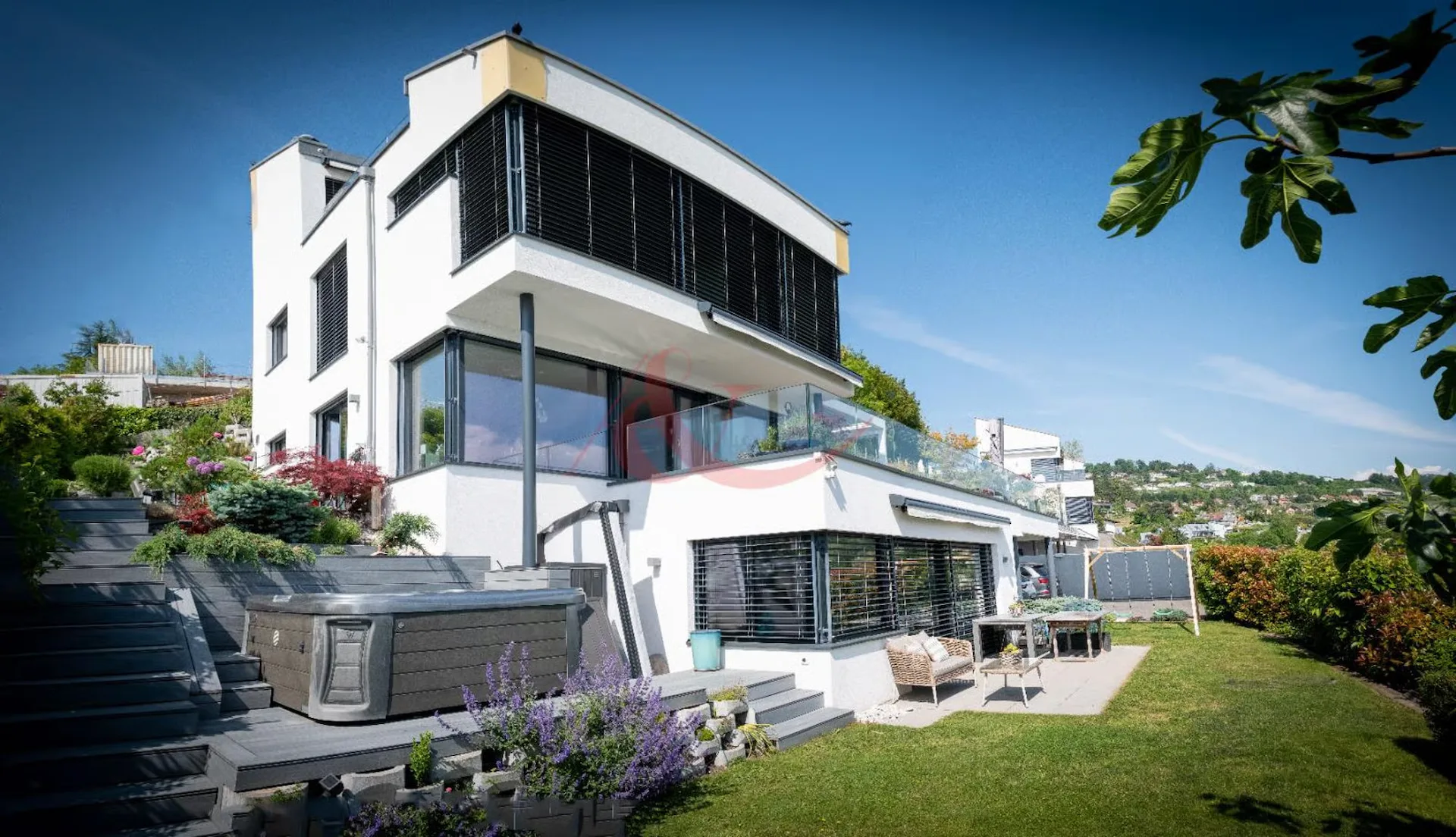 Moderne Wohnanlage mit Blick auf den See und die Alpen - La Conversion